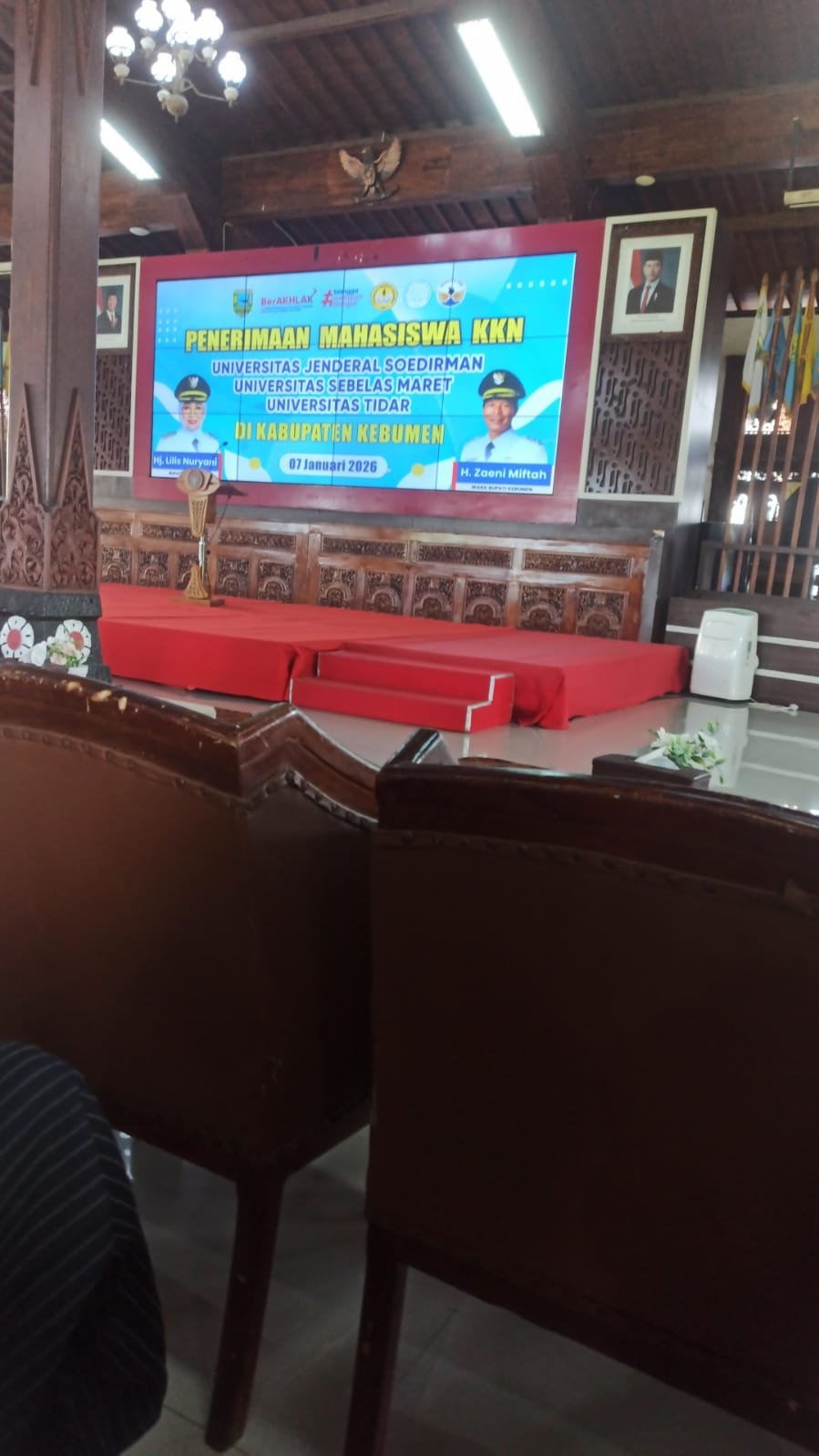 Penerimaan Mahasiswa KKN di Pendopo Kabumian Komplek Rumah Dinas Bupati Kebumen