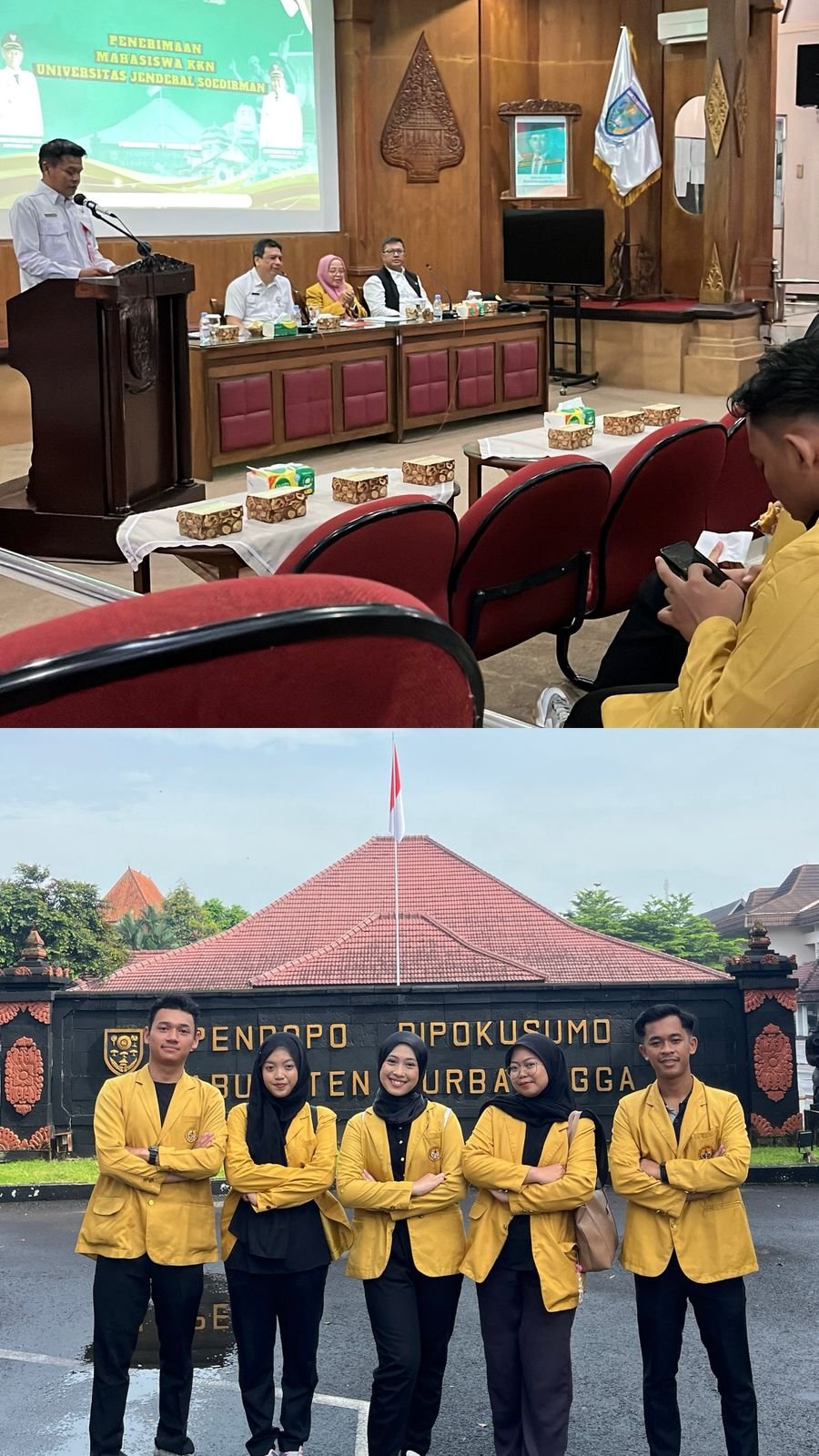 Penerimaan Mahasiswa KKN Universitas Jenderal Soedirman Kabupaten Purbalingga