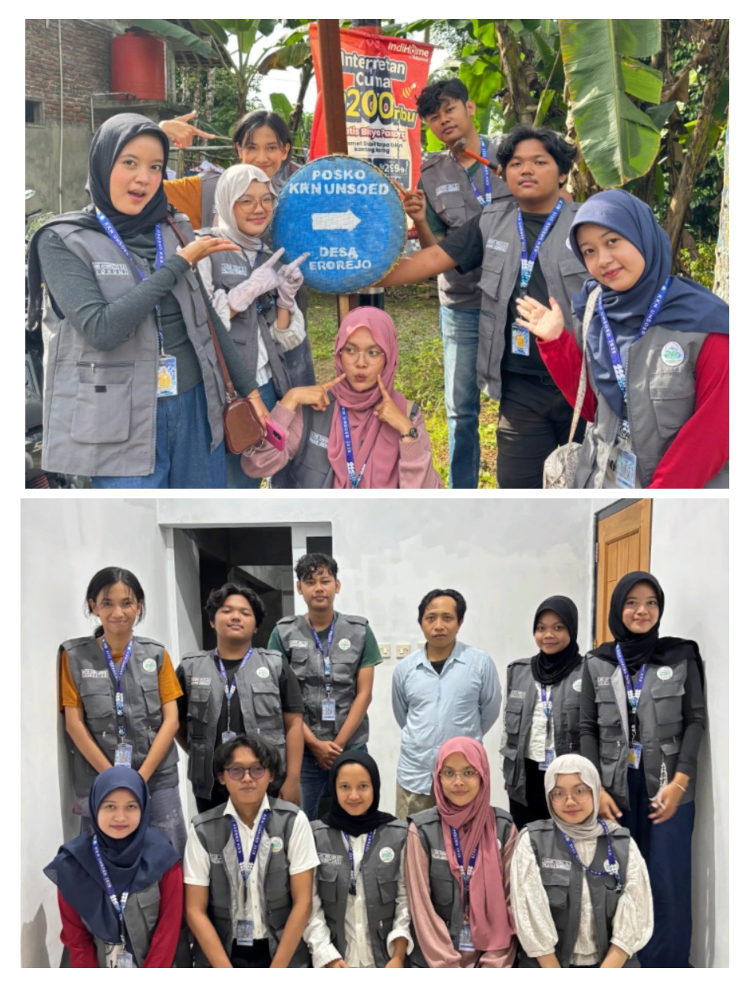 Pemasangan penanda jalan dan mengunjungi rumah kepala desa Erorejo