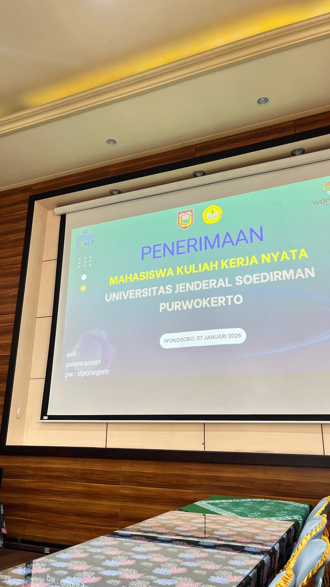 Kegiatan Penerimaan Mahasiswa Peserta Kuliah Kerja Nyata (KKN) Wonosobo Bersama Bupati Wonosobo di Bappeda Wonosobo