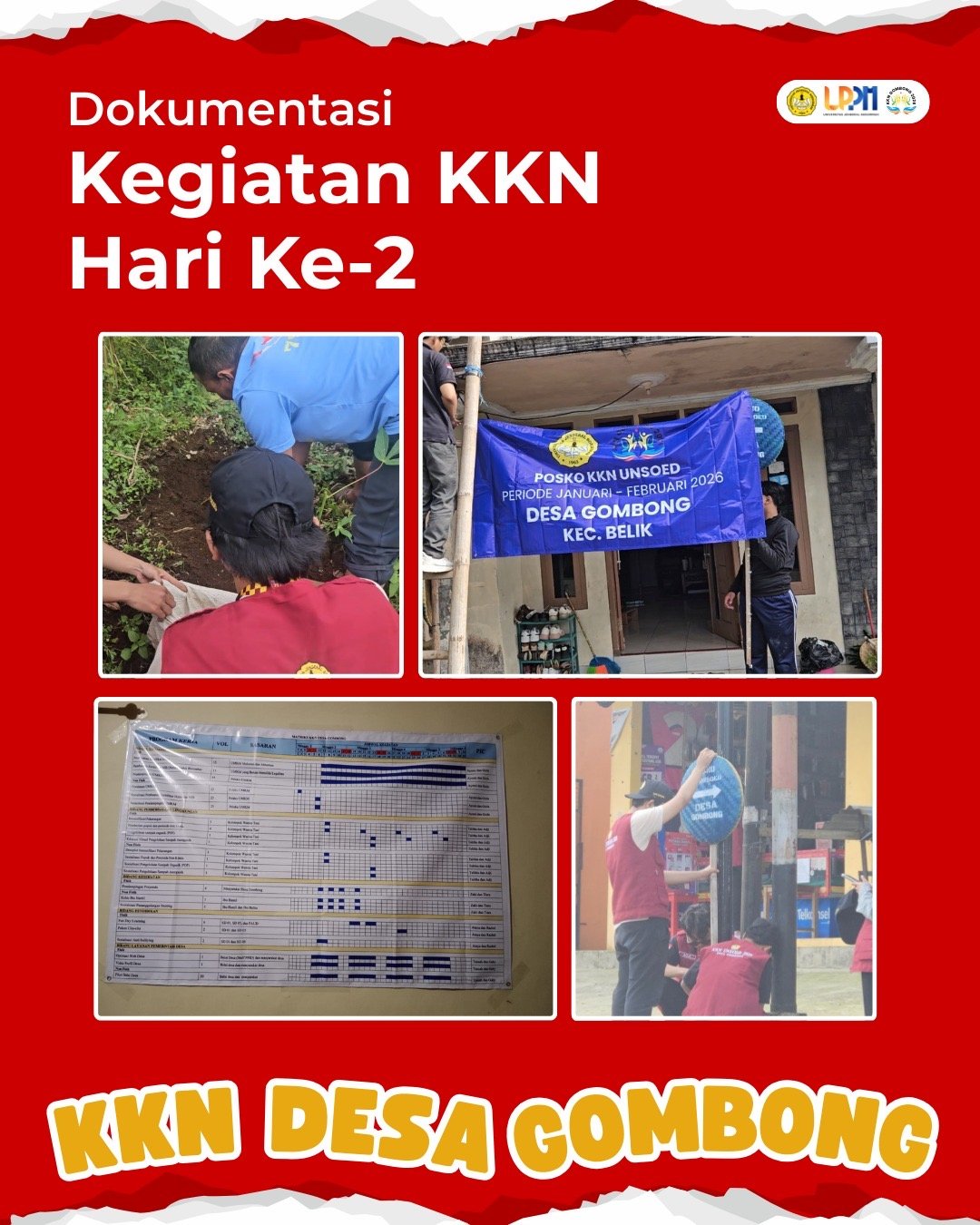 KKN Hari Ke 2 : Pemasangan atribut posko dan pemgambilan bahan persiapan media tanam