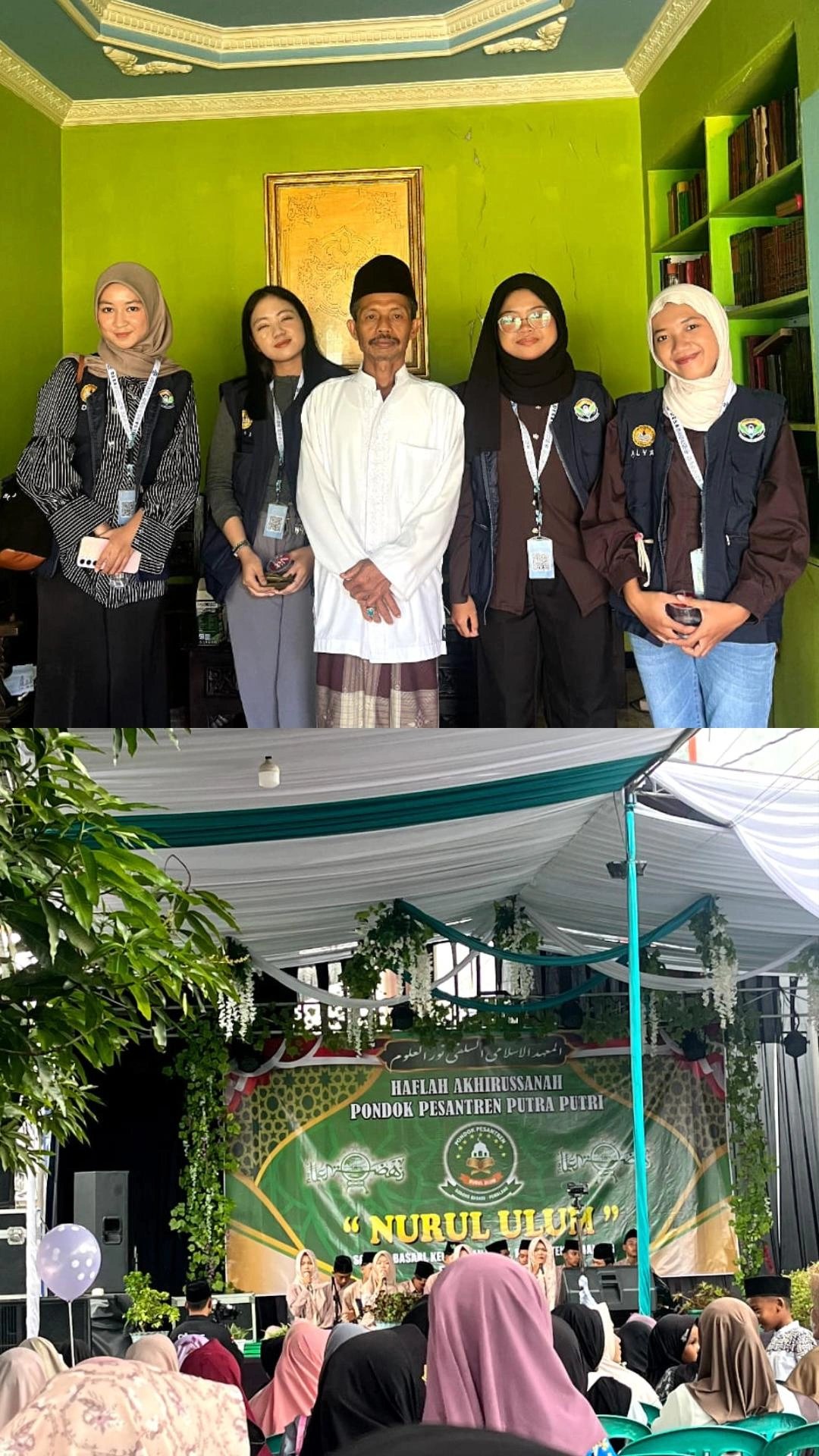 Melakukan kunjungan ke pak kyai dan mengikuti acara keagamaan di desa sodong basari