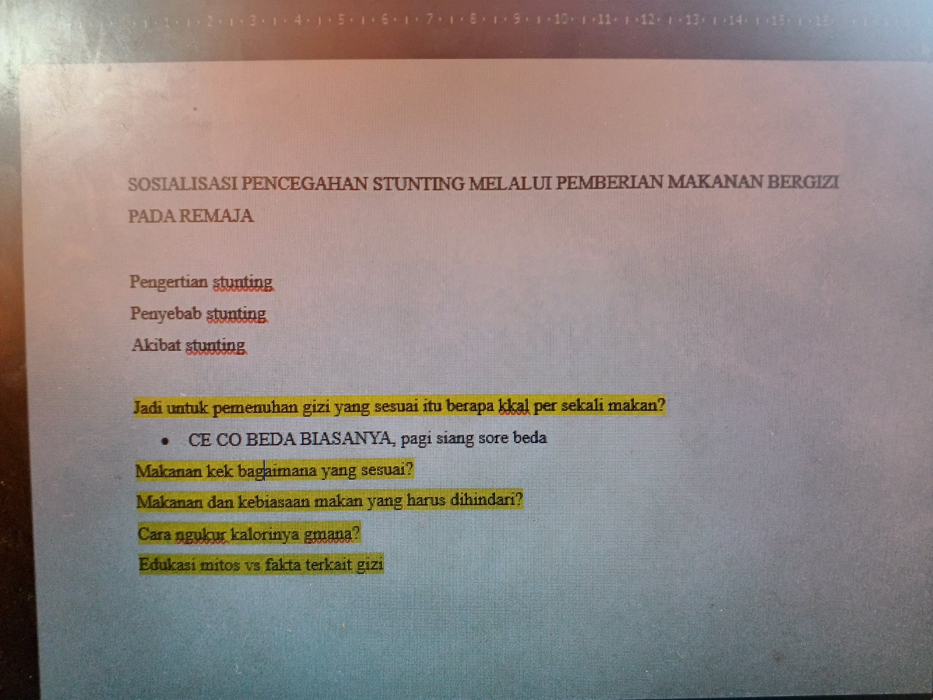 Pembuatan Materi dan TOR Proker Kesehatan