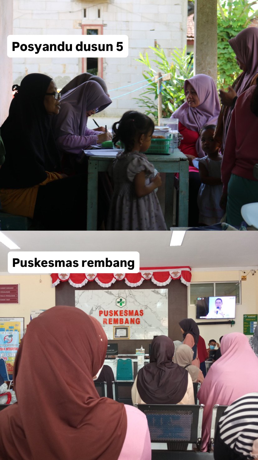 Melakukan perjalanan ke posyandu dusun 5 lau ke puskesmas
