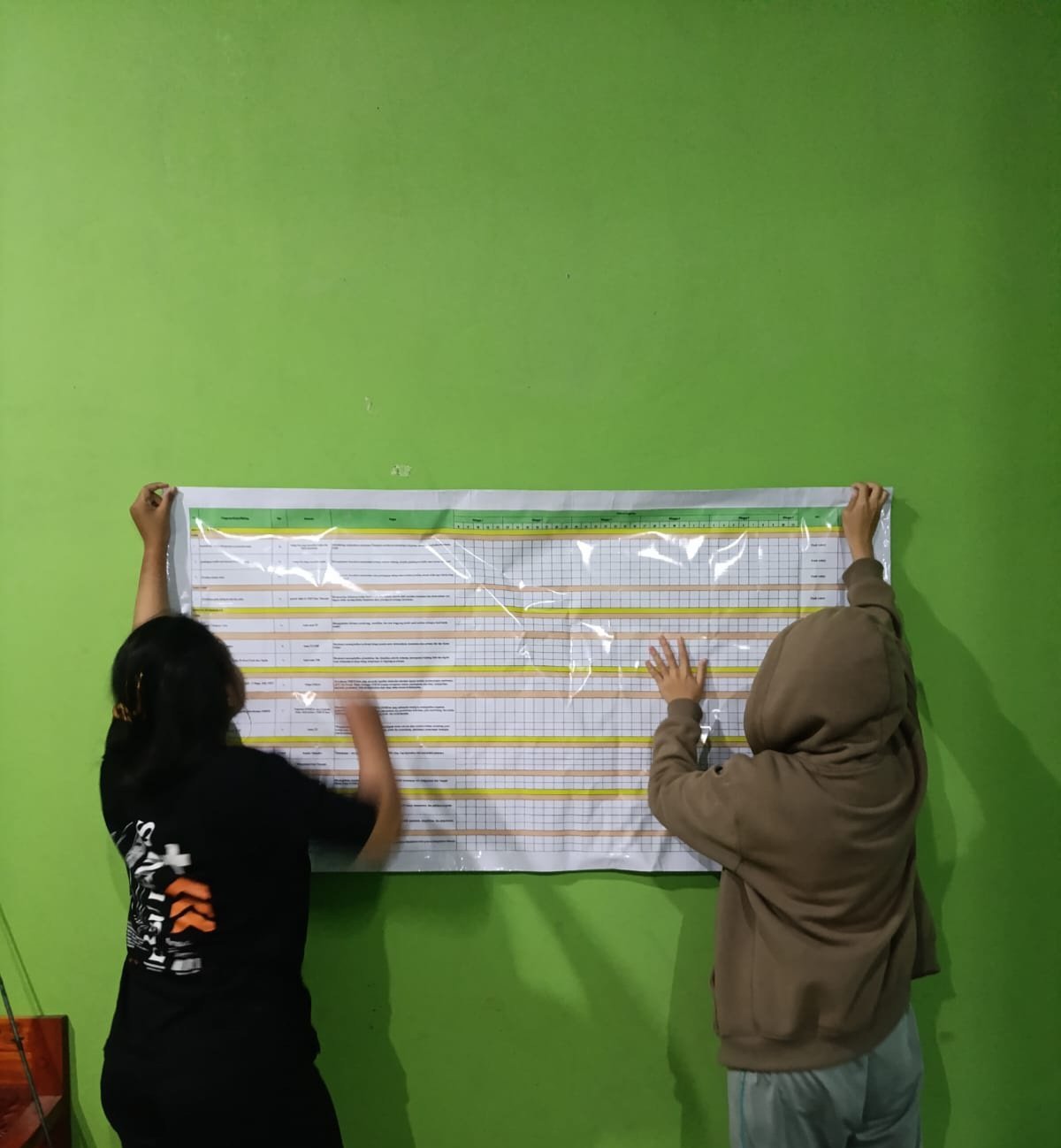 Kunjungan ke ponpes dan pemasangan banner