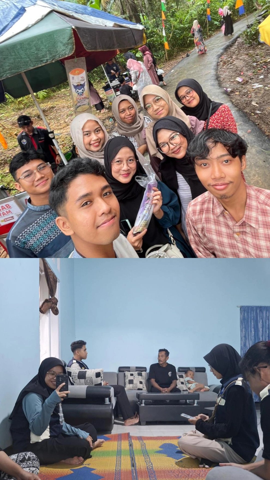 Berkunjung ke Ketua RT dusun Kalisat Desa Trimulyo dan menghadiri acarapengajian Isra Mi'raj