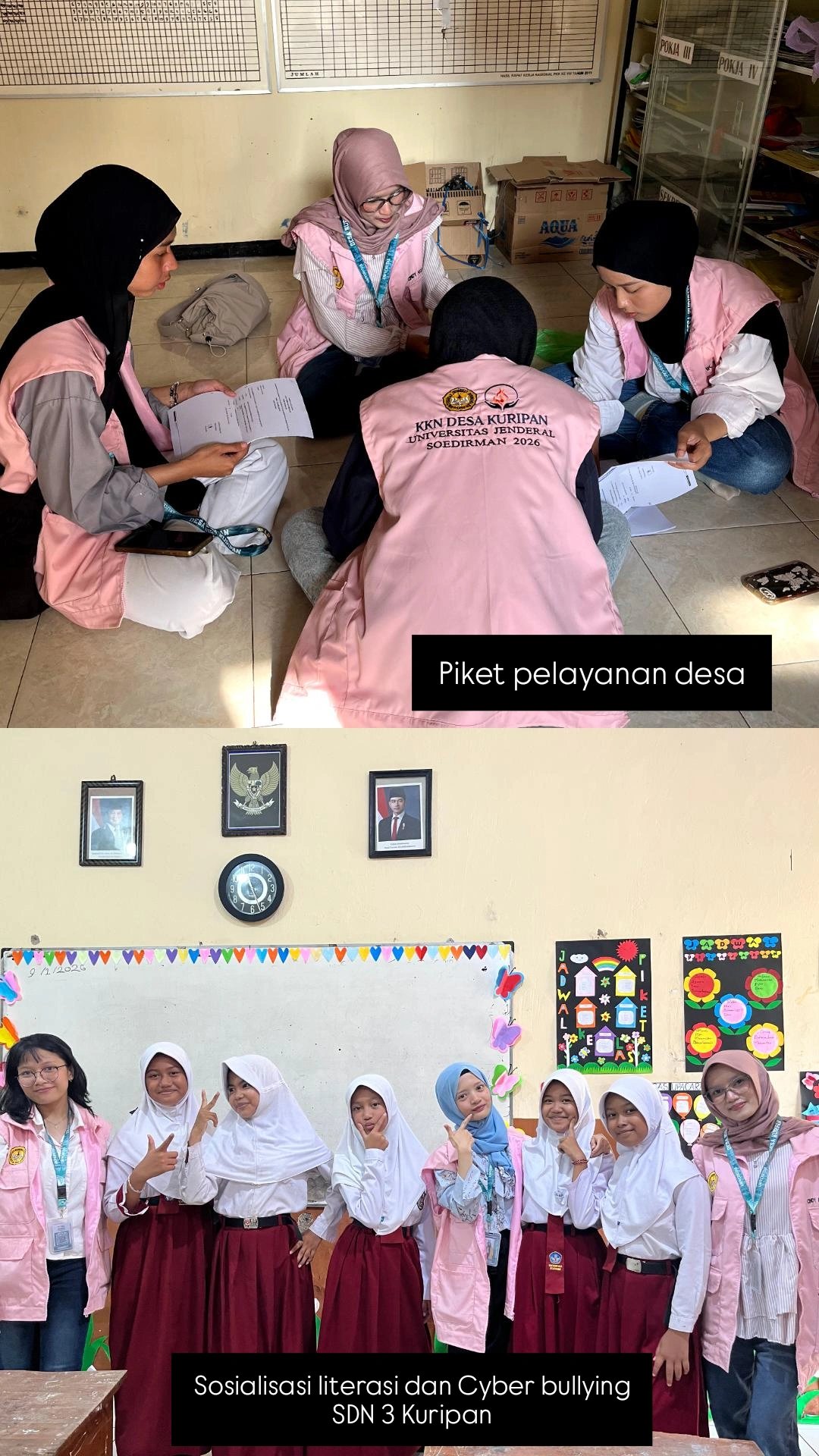 Piket Pelayanan Desa dan Sosialisasi Literasi dan Cyber bullying