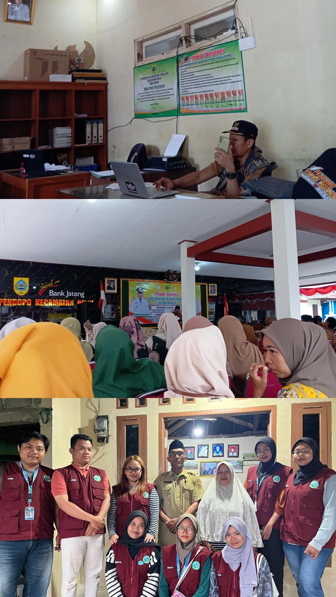 Piket Balai Desa dan Hadiri Pisah Sambut Camat Belik