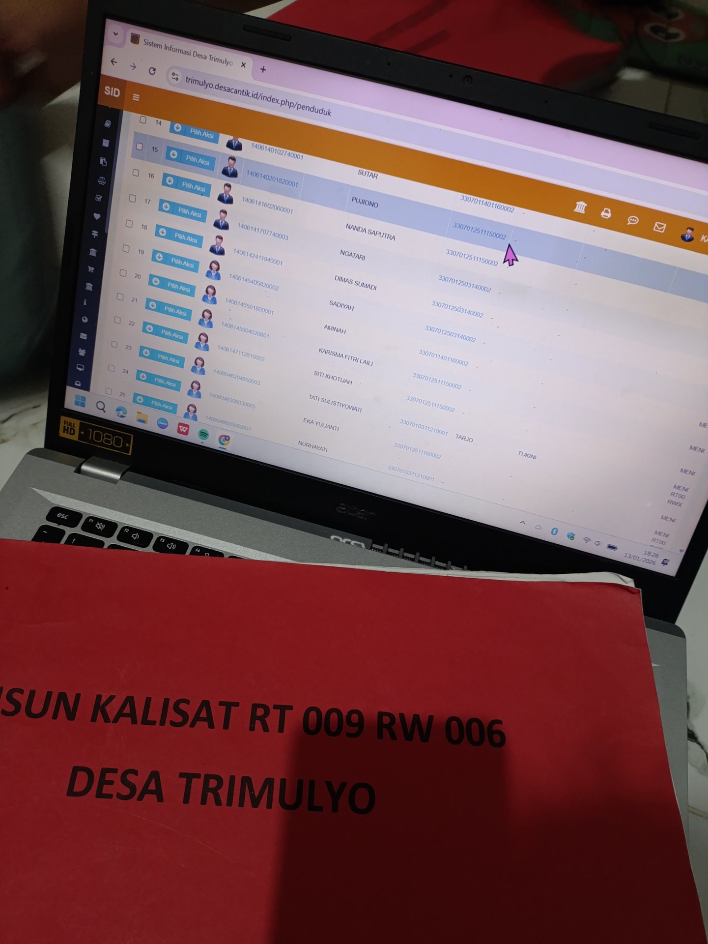 Penginputan data kependudukan