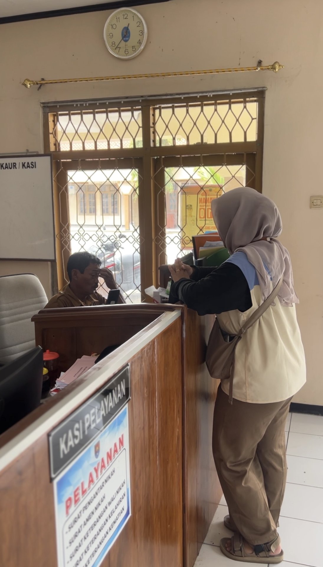 Koordinasi bersama Kasi Pelayanan