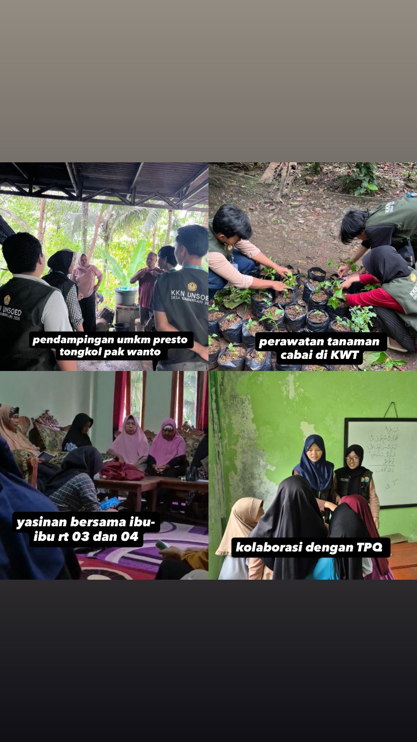 KKN Sumbersari, Kec.Wadaslintang, Kab.Wonosobo - 15 Januari 2026