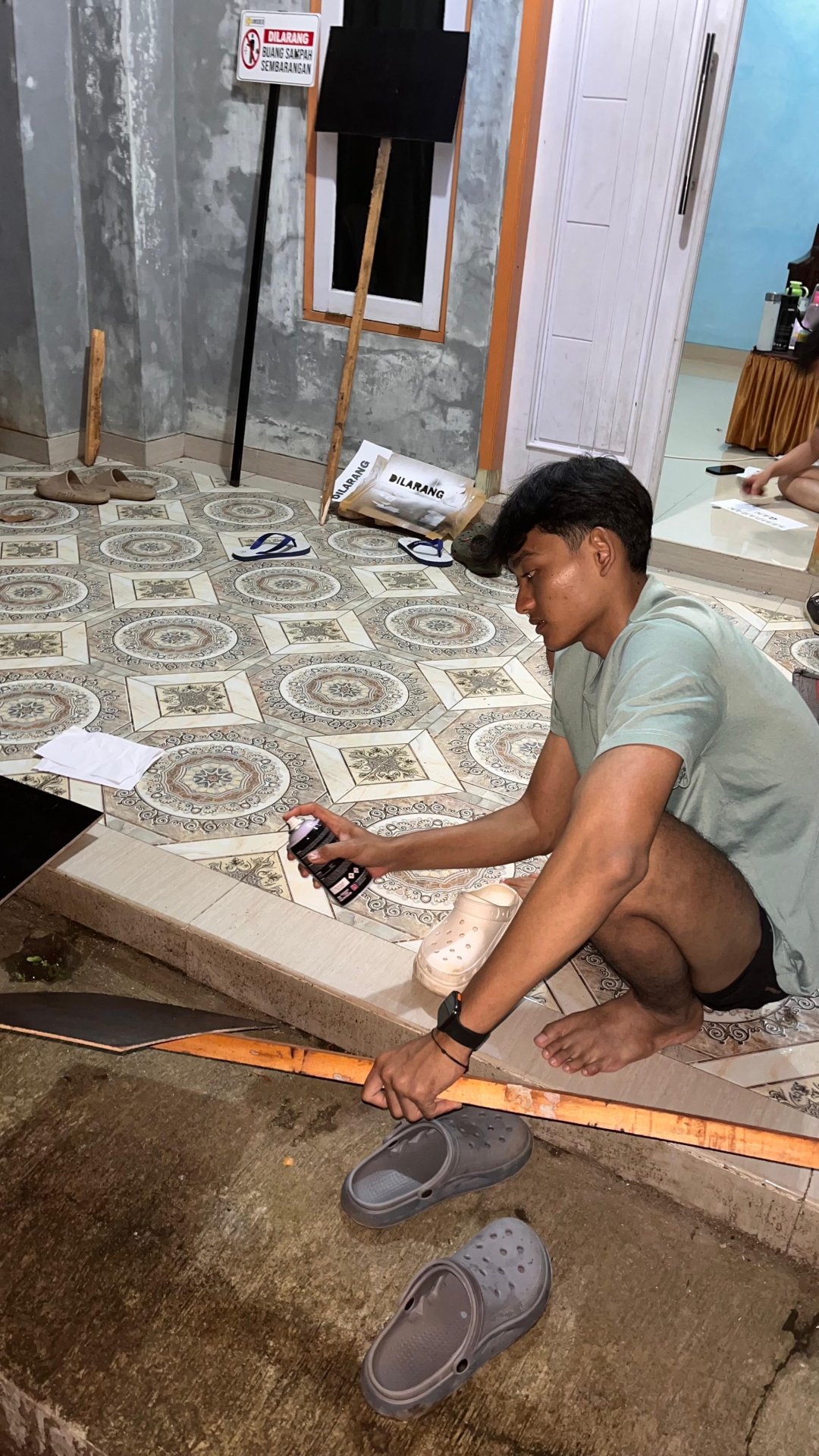 Pembuatan Plang Dilarang Membuang Sampah Sembarangan