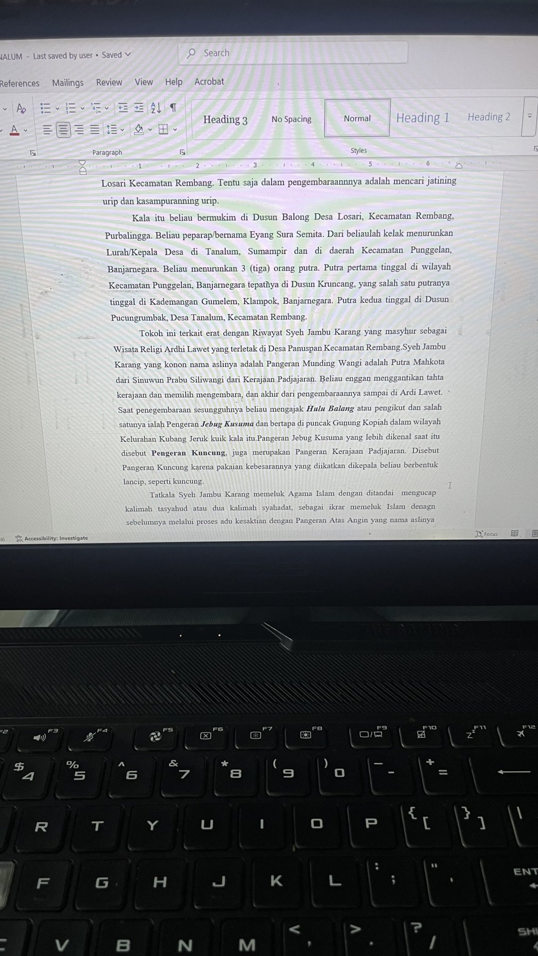 Penulisan Sejarah Desa Tanalum