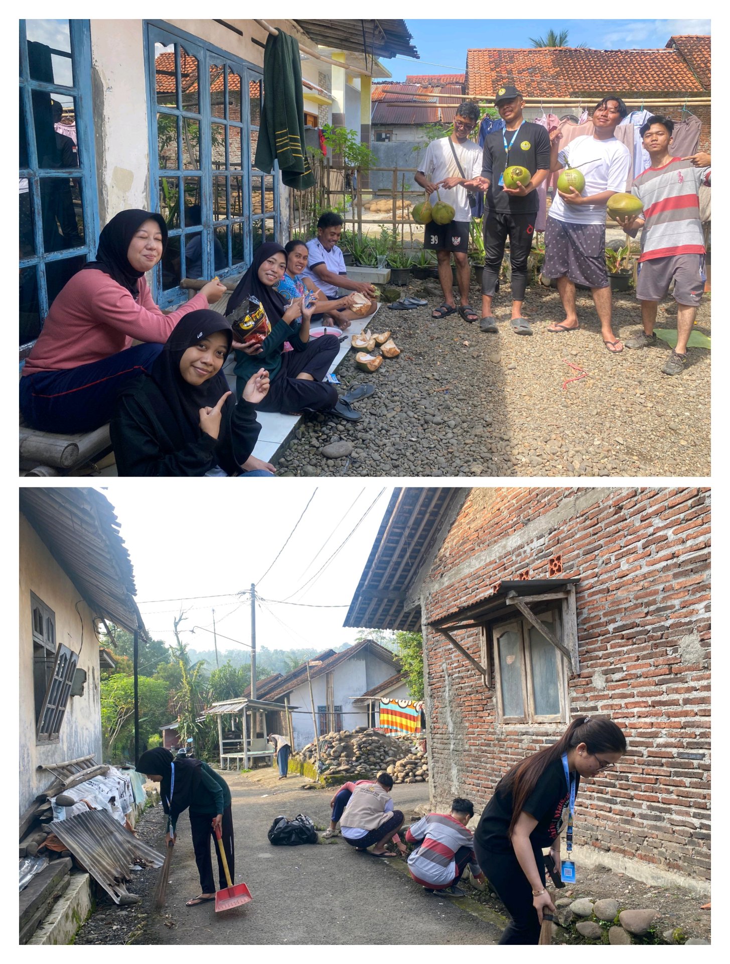 Kegiatan Kerja Bakti Mahasiswa KKN Bersama Warga Dusun Sambirata