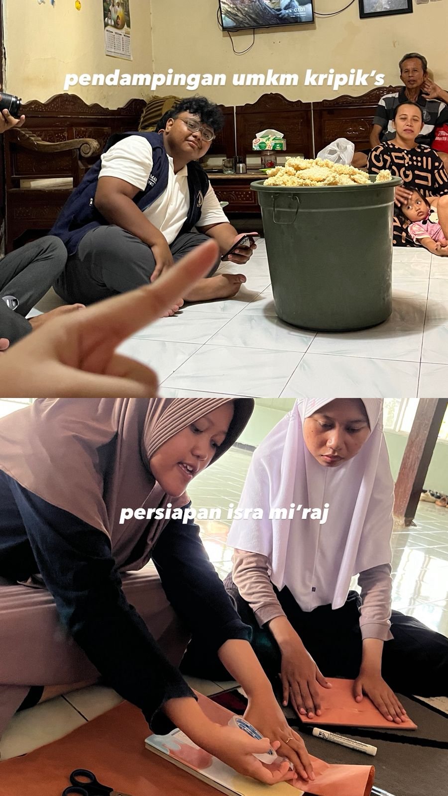 Persiapan acara isra miraj dan pendampingan UMKM