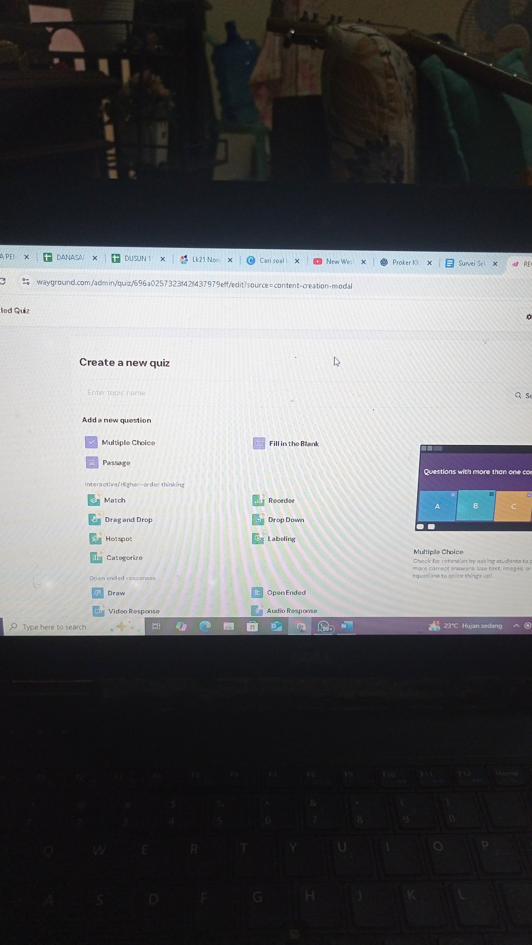 Membuat Soal Kuis Dasari