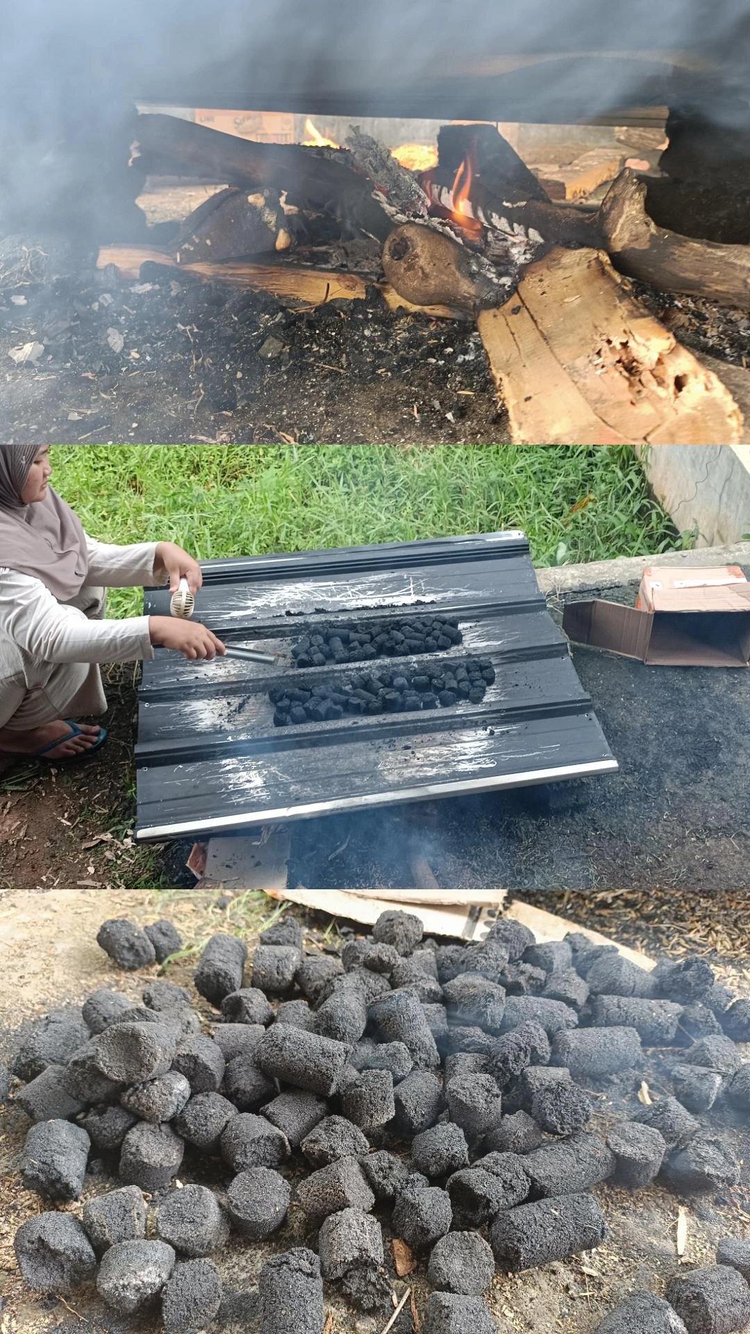 Kkn day 11 - trying pembakaran briket sekam padi