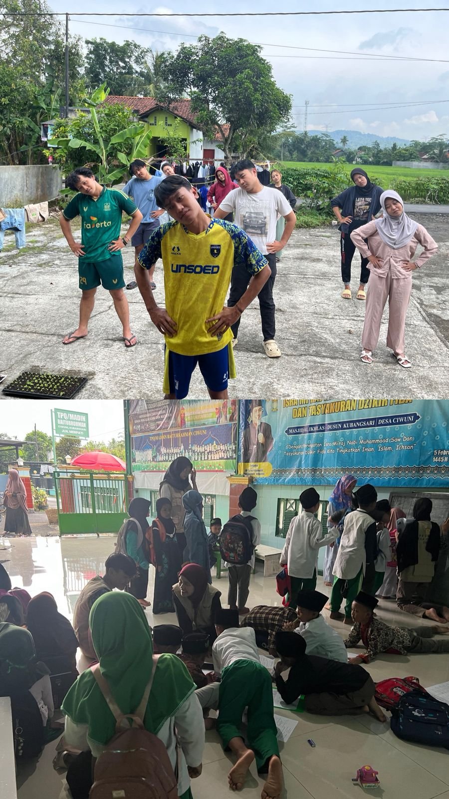 Day 11 latihan senam lansia dan pendampingan TPQ Baiturrohman Dusun Kubangsari Desa Ciwuni