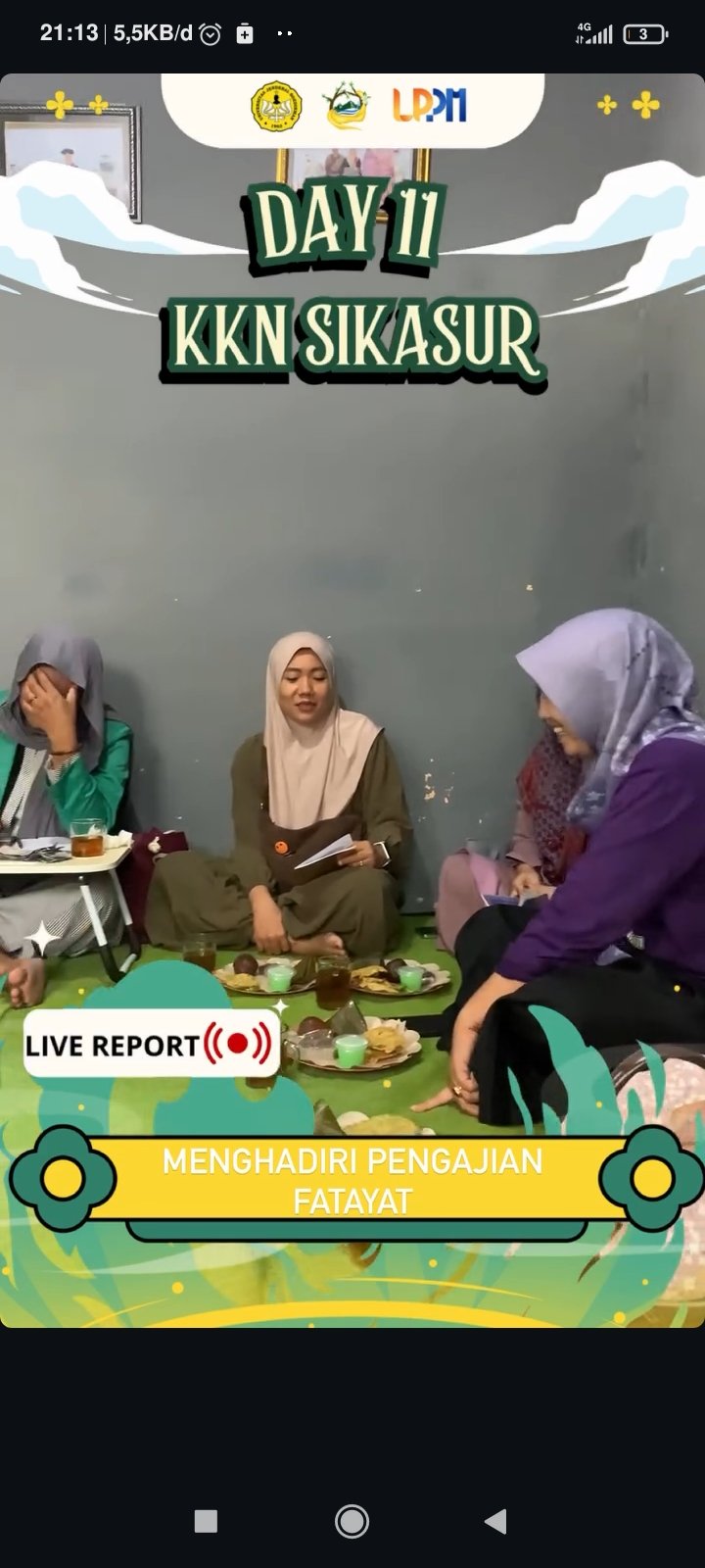 Menghadiri rutinan fatayat NU ranting Sikasur