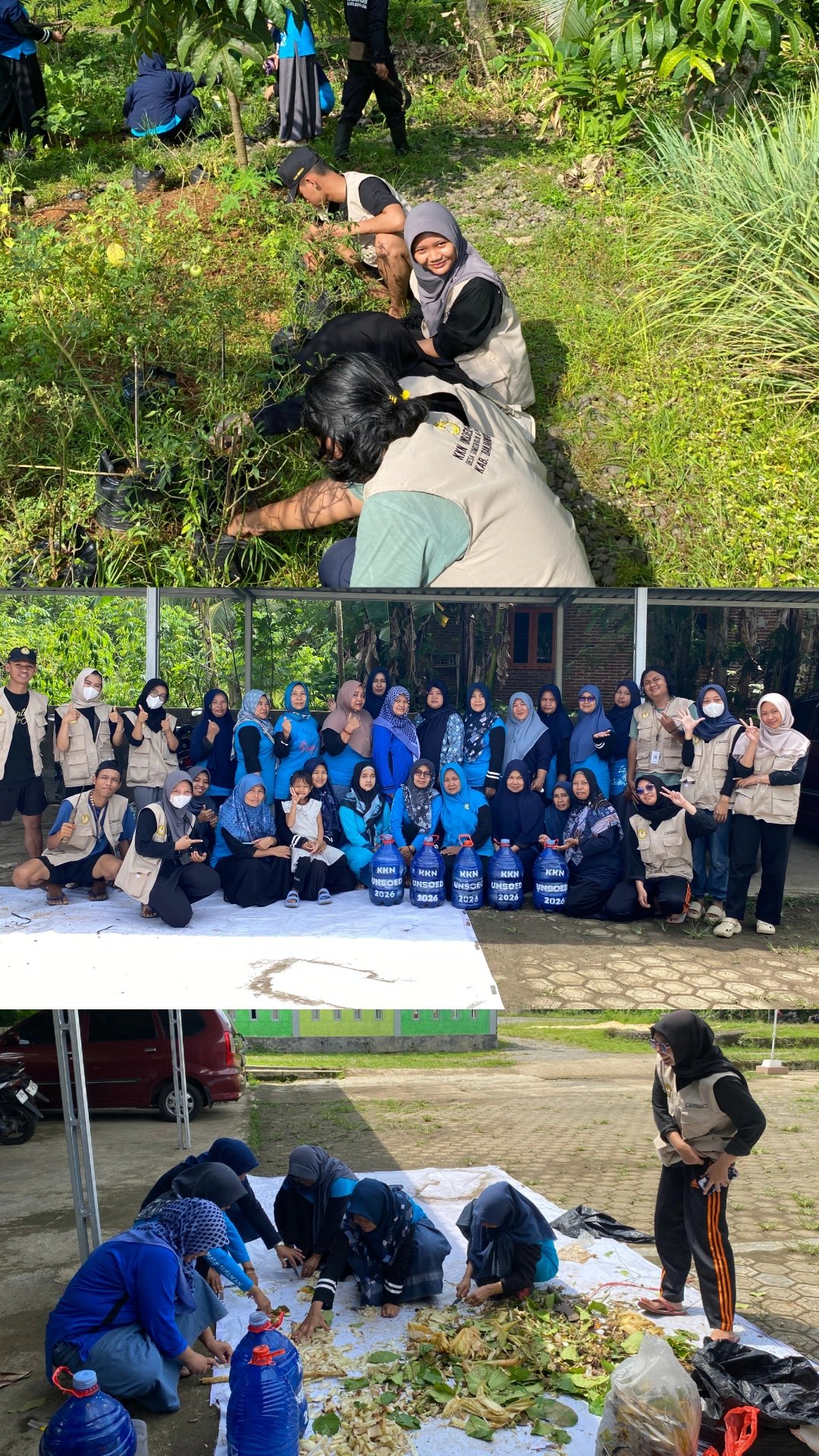 KKN Desa Gumelem Kulon Melaksanakan Pembersihan Lahan serta Sosialisasi dan Praktik Pembuatan Pupuk Organik Cair (POC) Bersama Ibu-Ibu PKK