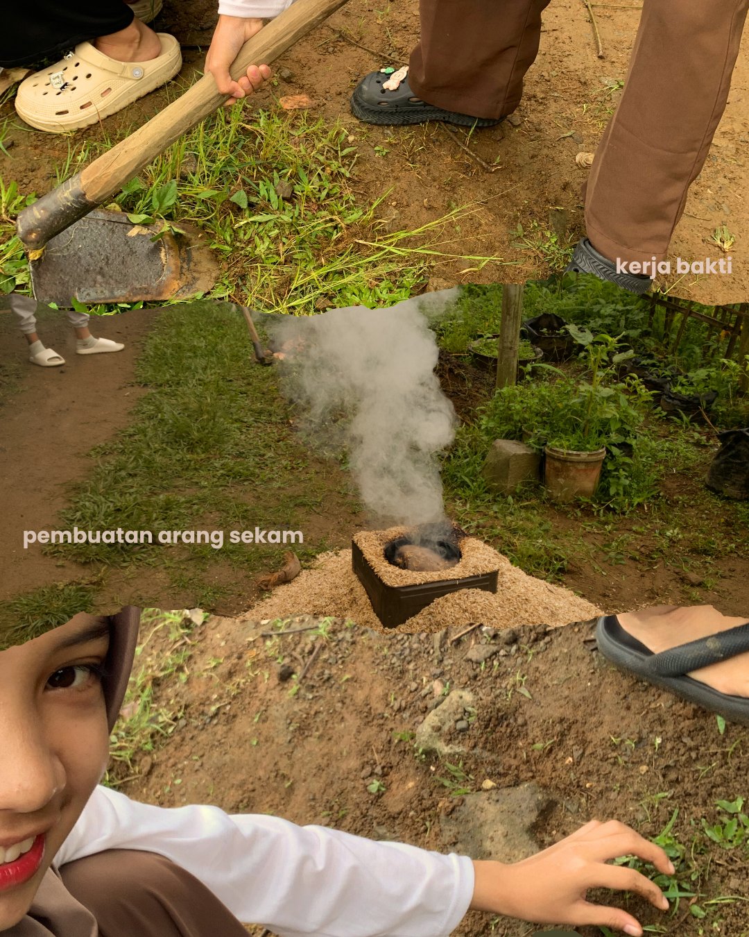 PEMBUATAN ARAM SEKAM DAN KERJA BAKTI DENGAN IBU RT 3 RW 3