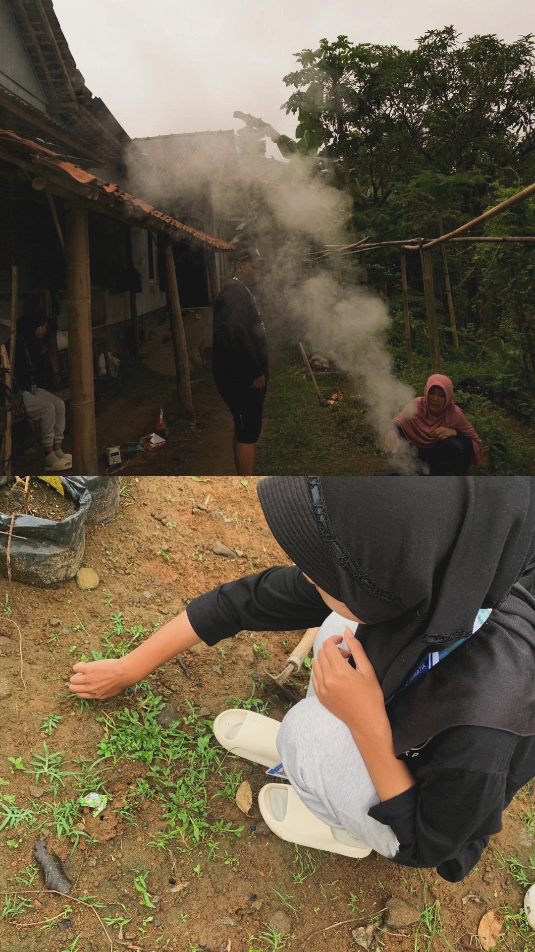 Kerja Bakti dan Membuat Arang Sekam Bersama Beberapa Kelompok Wanita Tani Desa Windujaya