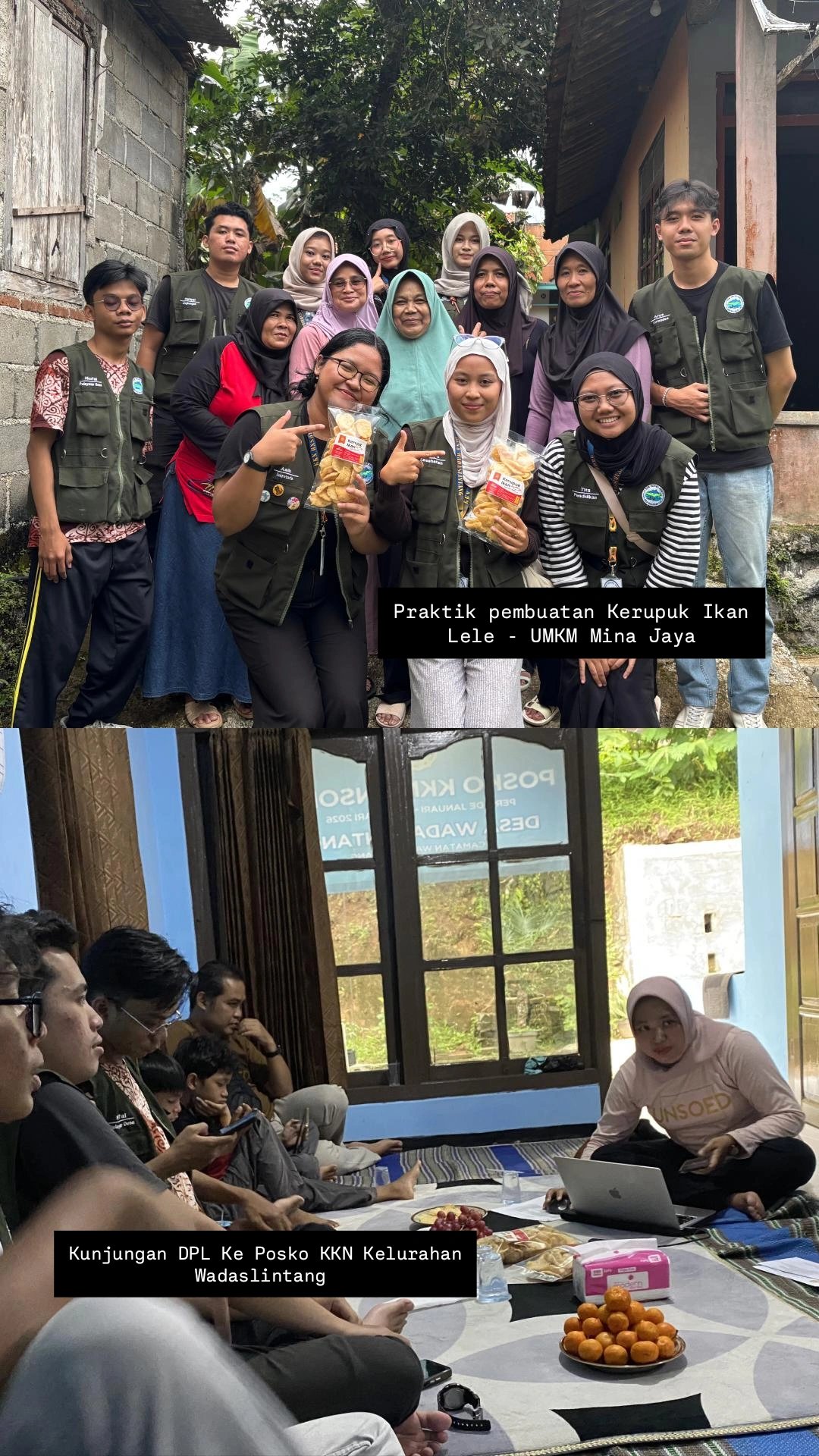 Praktik Produksi Mutu UMKM Mina Jaya dan Monitoring Evaluasi Bersama DPL - Sabtu, 17 Januari 2026