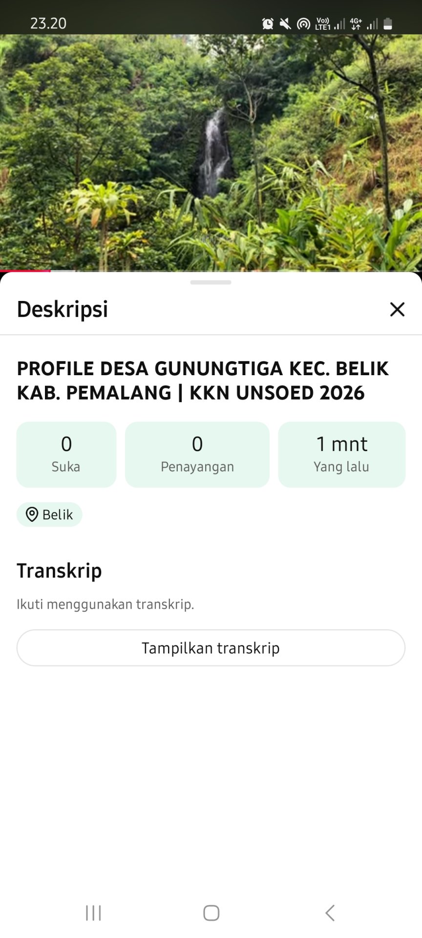 Pembuatan dan Pengunggahan Video Profile Desa