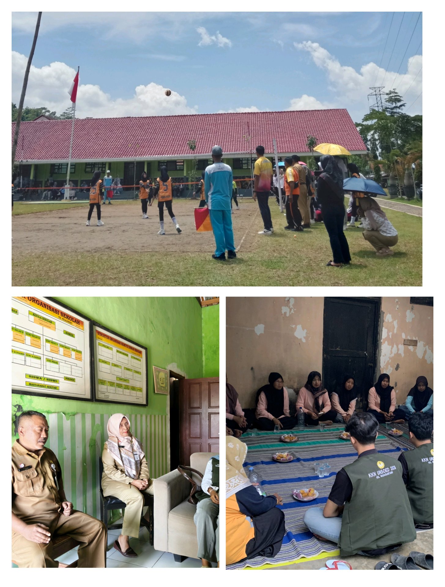 Kordinasi dengan tendik di SD N 3 Wadaslintang & menonton Popda voli & pembuatan pestisida nabati