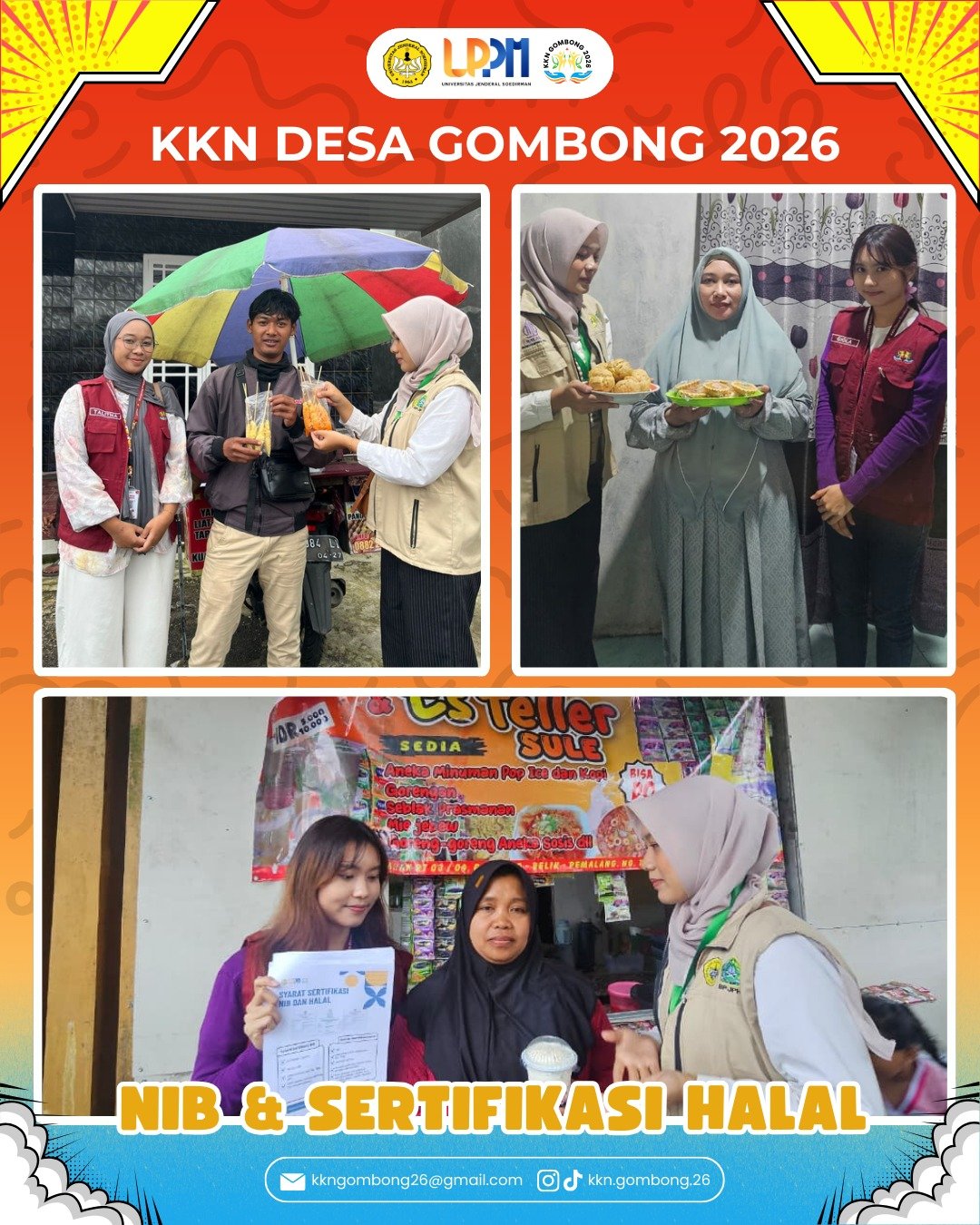 KKN Hari Ke 14: Pendampingan NIB, logo, dan sertifikat halal terhadap UMKM yang ada di Desa Gombong