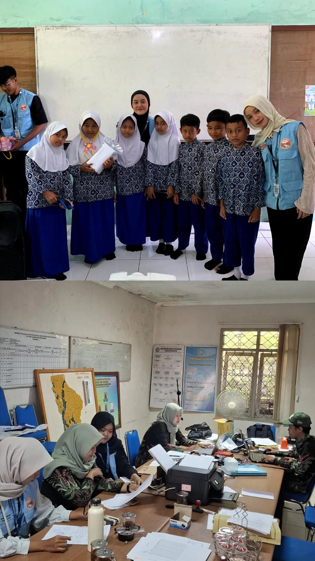 edukasi cuci tangan dan pembuatan sabun kertas proker kesehatan dan kegiatan piket desa