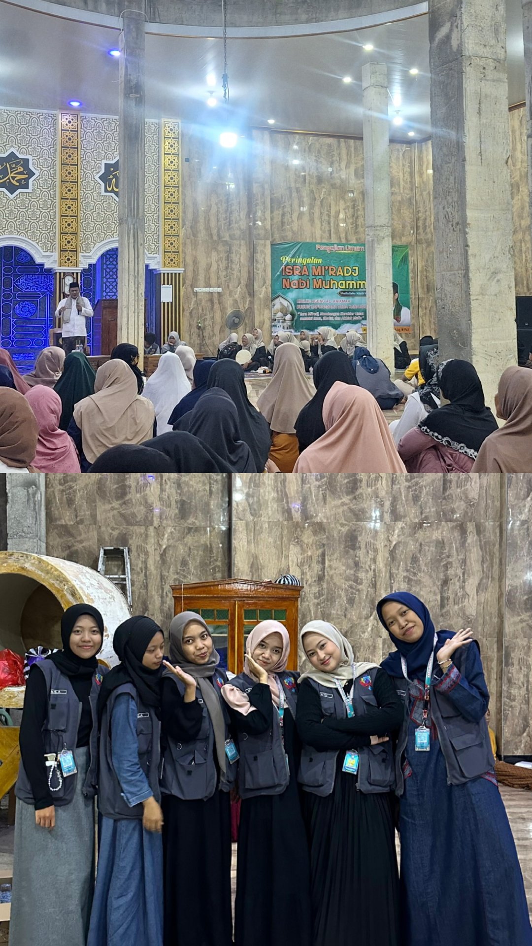 Mengikuti dan membantu acara pengajian peringatan isra mi'raj