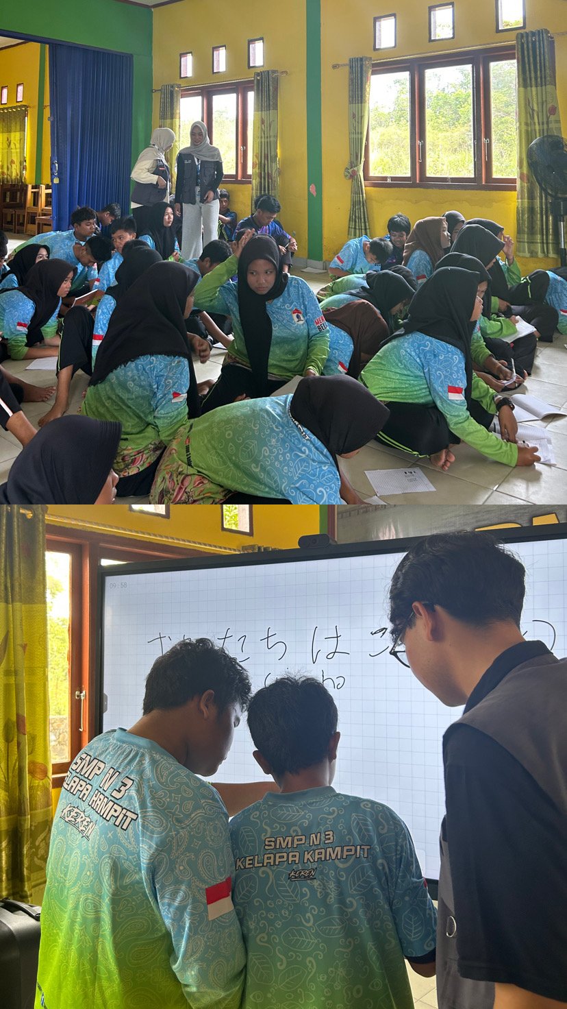 Pelaksanaan Program Kerja Bidang Pendidikan: Mengajar Bahasa Jepang SMPN 3 Kelapa Kampit Desa Cendil