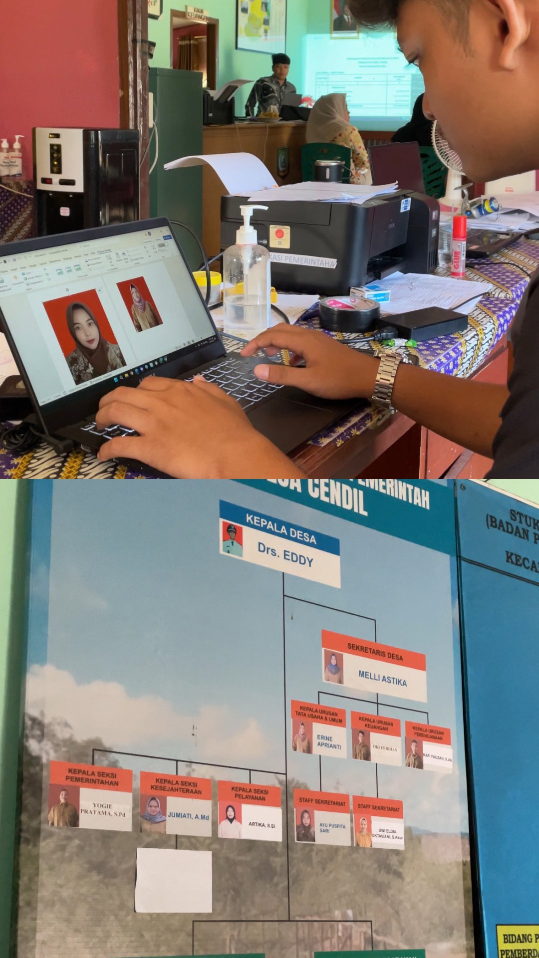 Piket Desa Cendil : Melengkapi Struktur Foto Perangkat Desa