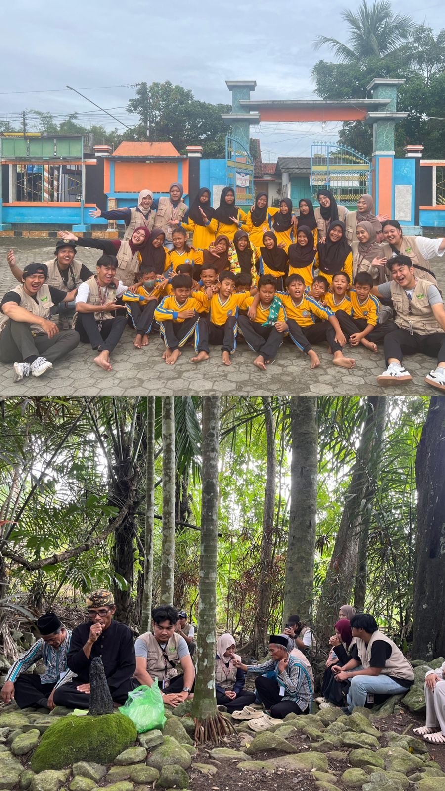 Day 16 pembelajaran olahraga tradisional di SDN 2 Ciwuni dan mengikuti acara adat nyadran di Dusun Tiparjaya.