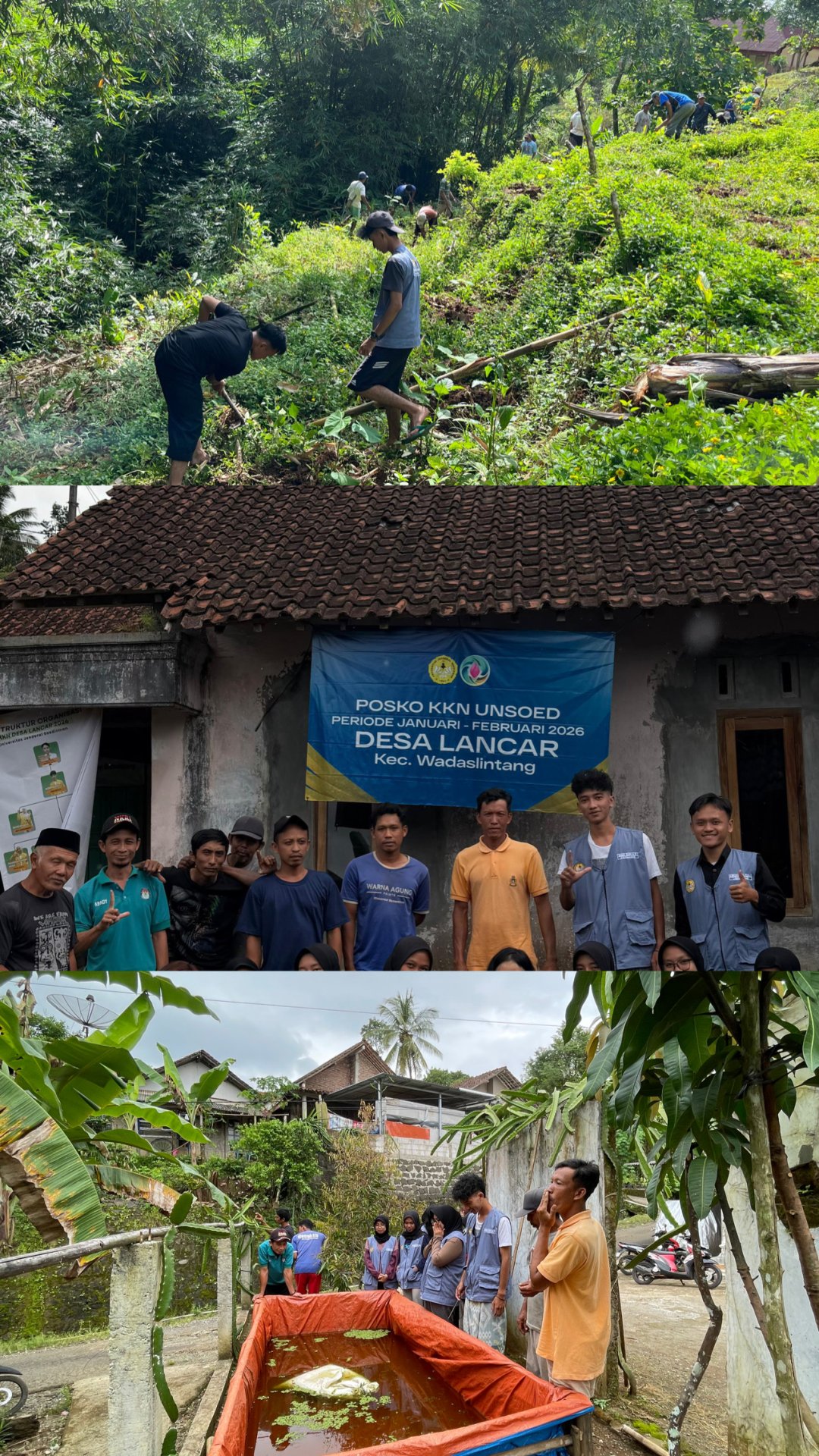 Kerja Bakti Dengan kelompok tani dan sosialisasi budidaya azolla dengan kelompok tani