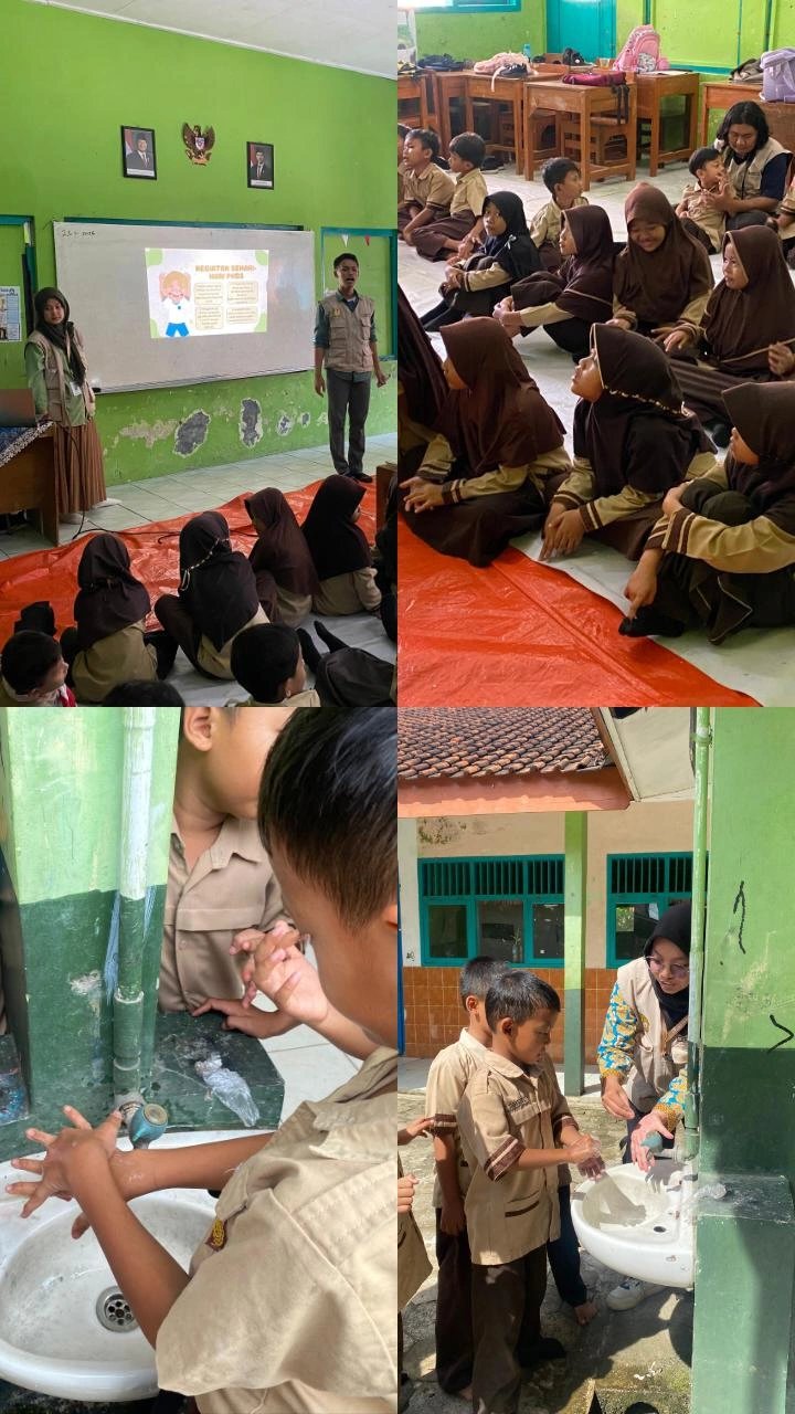KKN Desa Gumelem Kulon Melaksanakan Sosialisasi PHBS dan Praktik Cuci Tangan yang Baik Bersama Anak Kelas 1, 2, dan 3 di SD Negeri 1 Gumelem Kulon