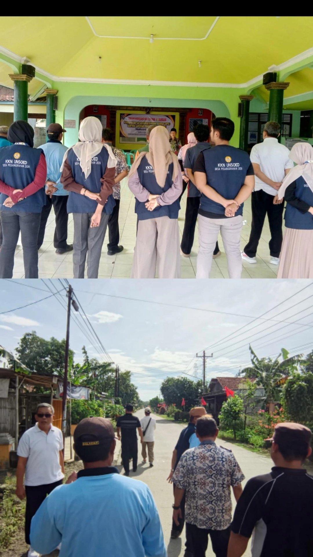 Kegiatan hari ke 17 : Apel pagi dan jalan" sehat mengelilingi desa bersama perangkat desa