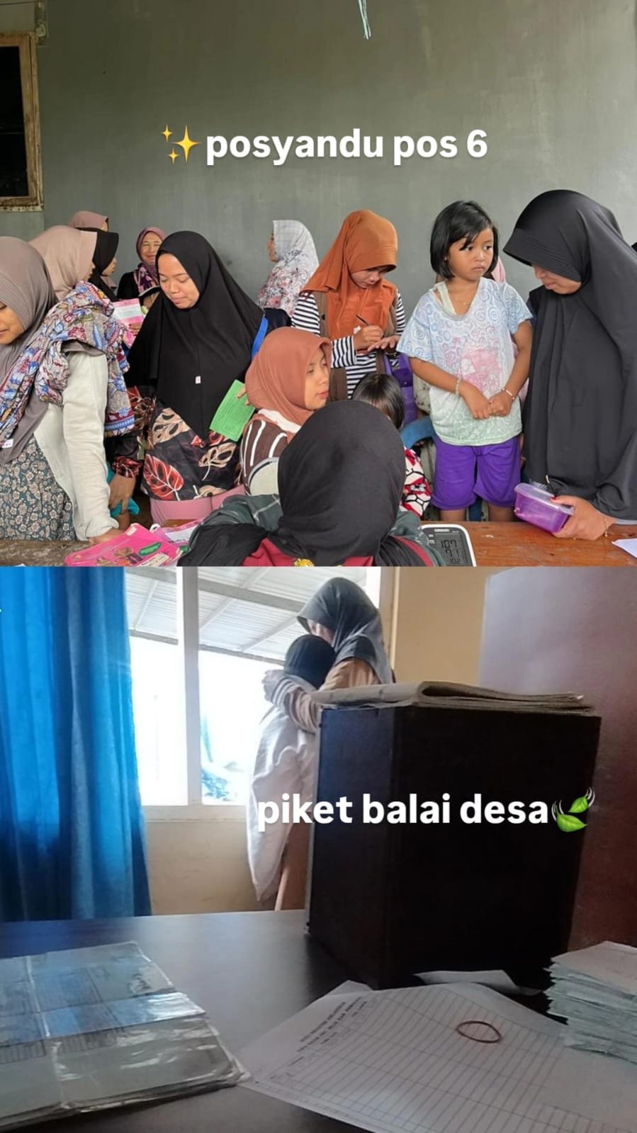 day 16 Piket balai desa dan mengikuti kegiatan sosialisasi stunting pada ibu hamil dan ibu menyusui