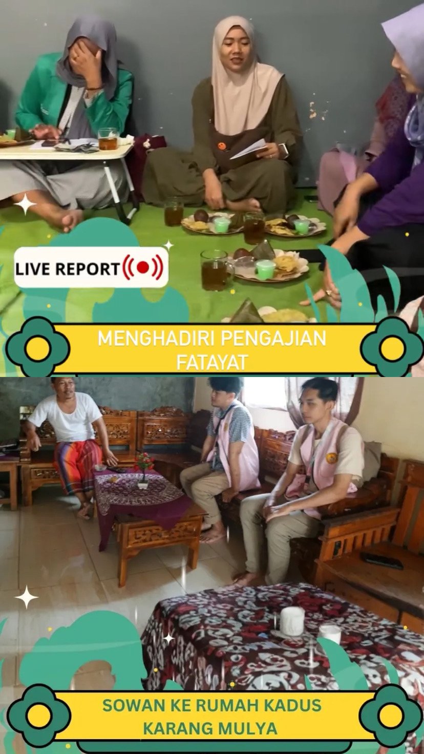 Menghadiri pengajian fatayat dan sowan ke rumah kadus.