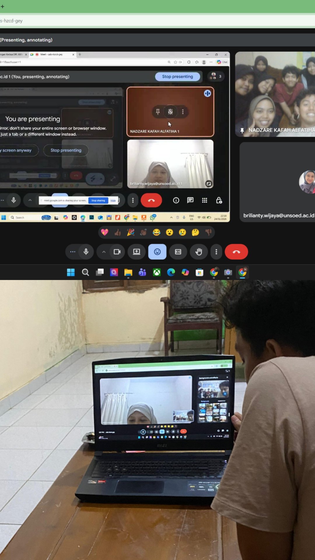 Kunjungan DPL KKN oleh Ibu Brilianty Wijaya Secara Onine