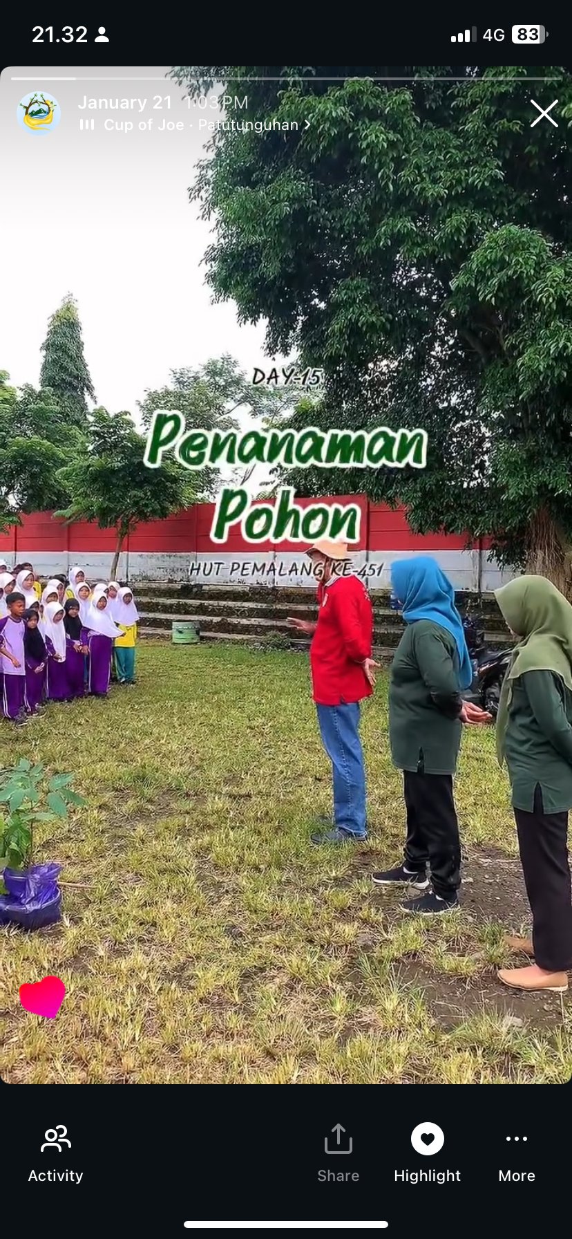 DAY 15 PENANAMAN TANAMAN DALAM RANGKA HARI JADI PEMALANG