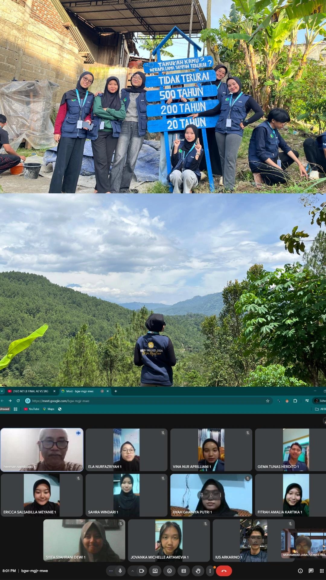 Day 18= Proses Pembuatan Video Eksplorasi dan Profil Desa, Pemasangan Papan Edukasi Sampah, Monitoring dan Evaluasi Oleh Dosen Pembimbing Lapangan