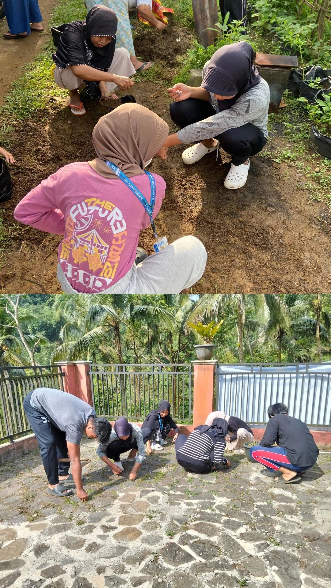 Intensifikasi pekarangan dan kerja bakti di posko