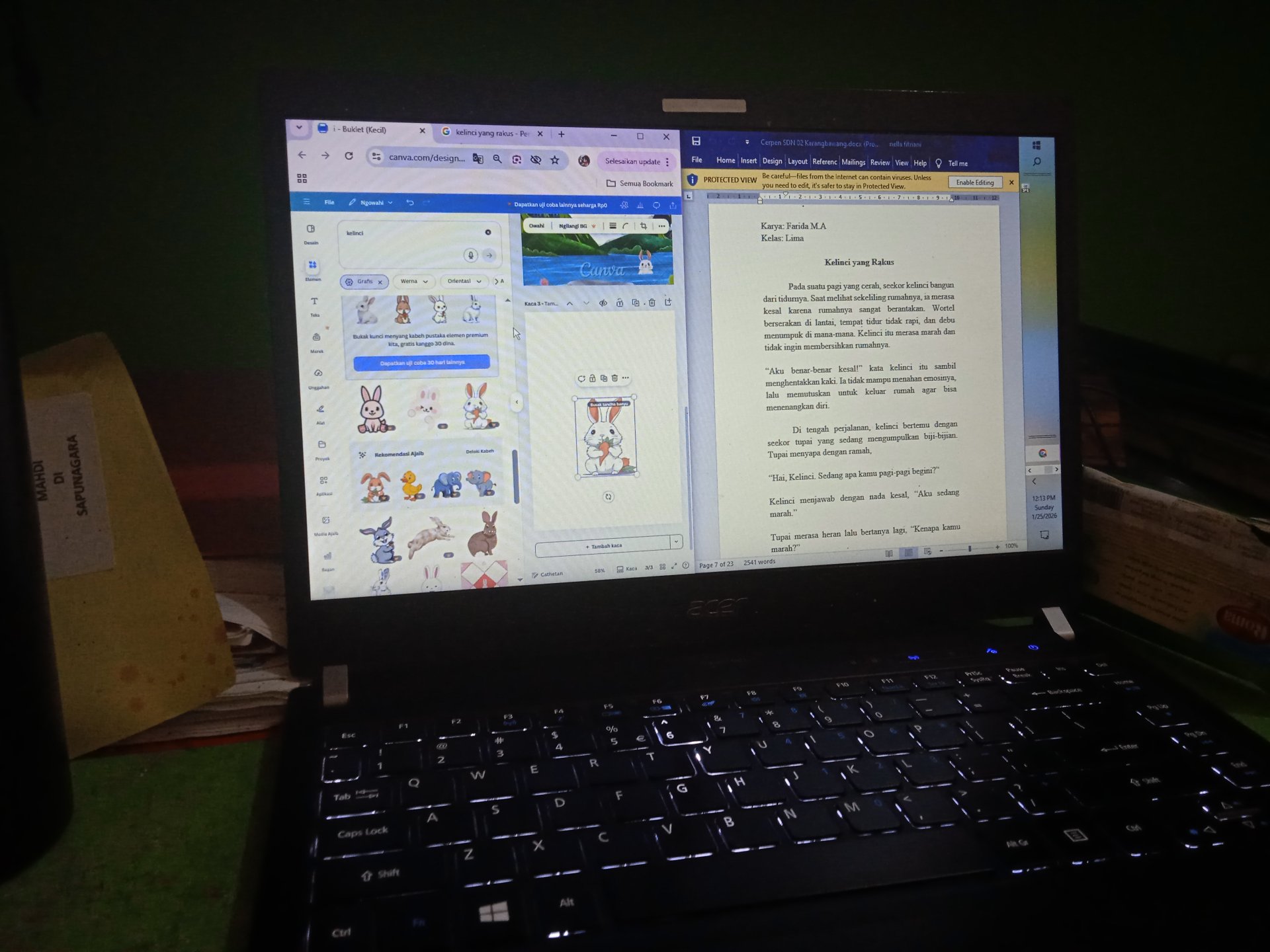 Mengedit Ilustrasi Pendukung Cerpen