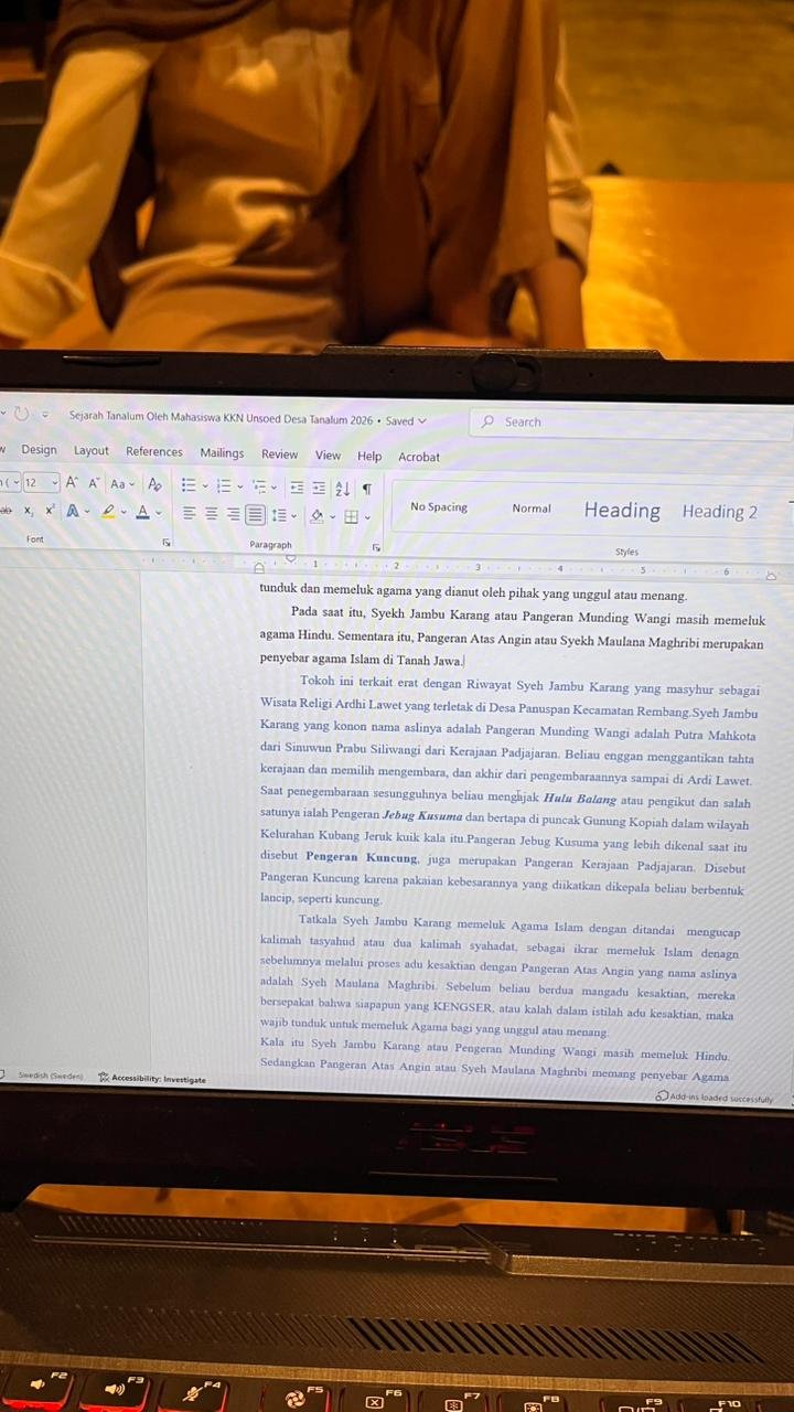 Penulisan Sejarah Desa Tanalum