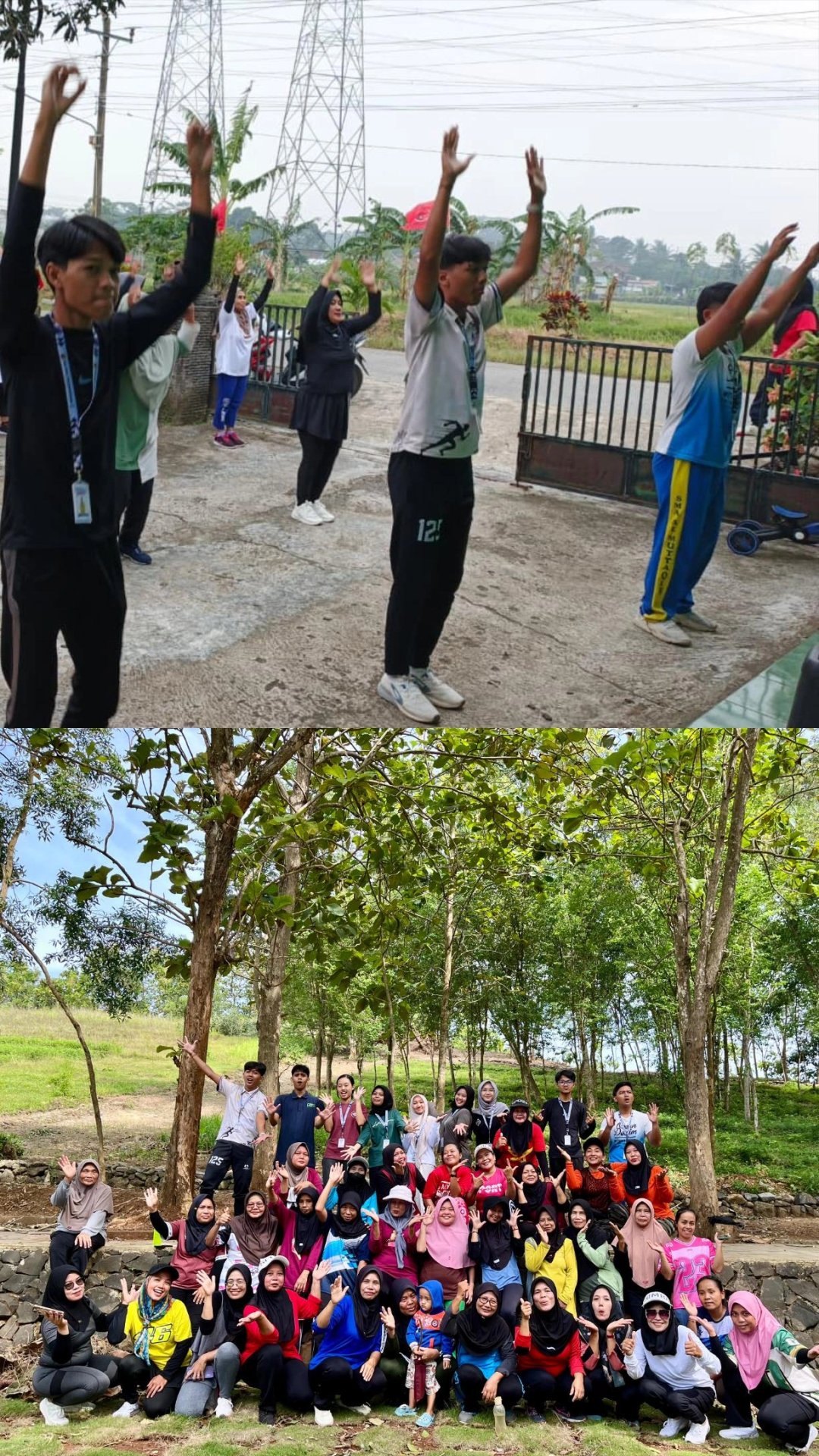 Kegiatan hari ke 19 : Senam rutin pagi dan sore bersama ibu ibu dan lansia
