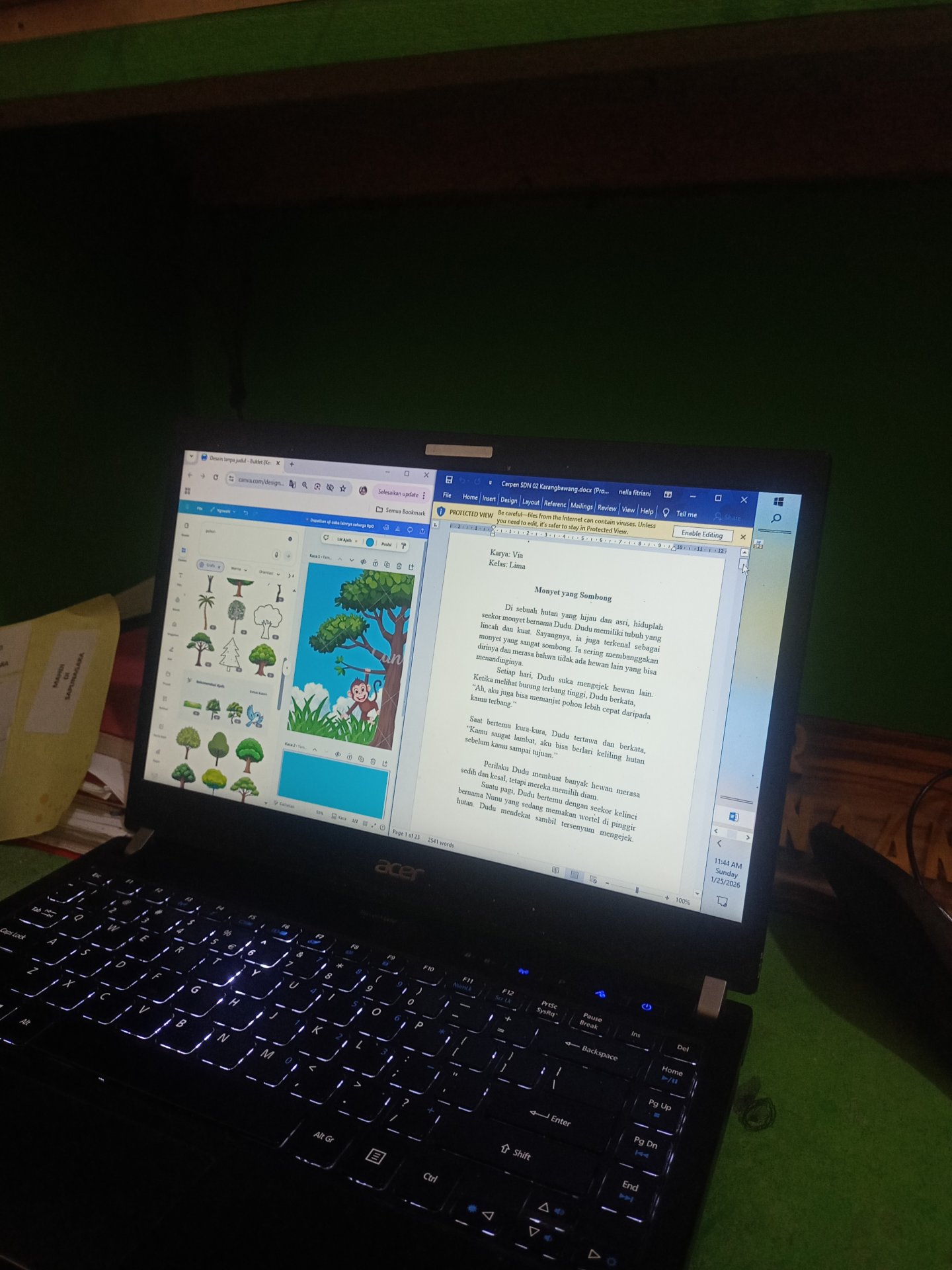 Pengerjaan Ilustrasi Cerpen