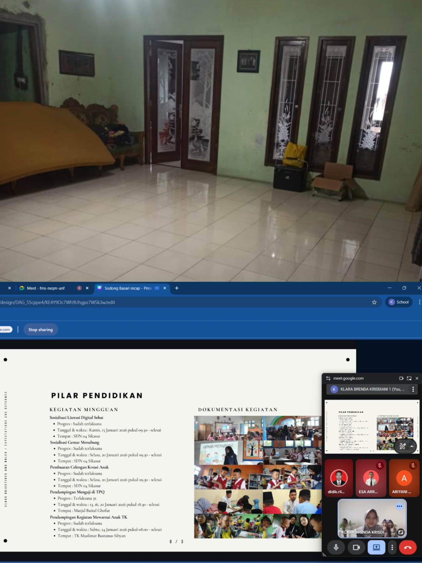 Membersihkan Posko dan Gmeet dengan DPL