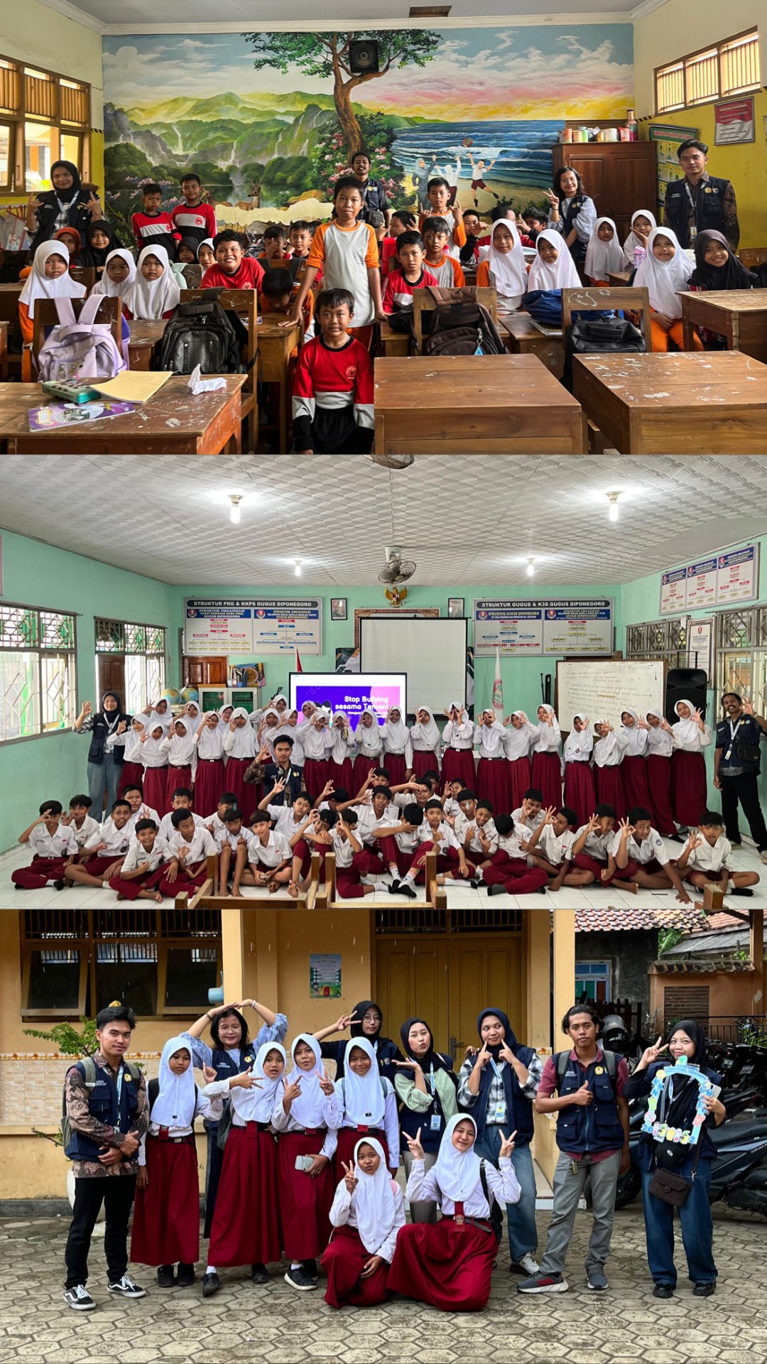 KKN DAY 20 - Sosialisasi Anti Bullying di SDN 01 Menganti, Sosialisasi Memilah sampah di SDN 04 Menganti, dan Piket Desa